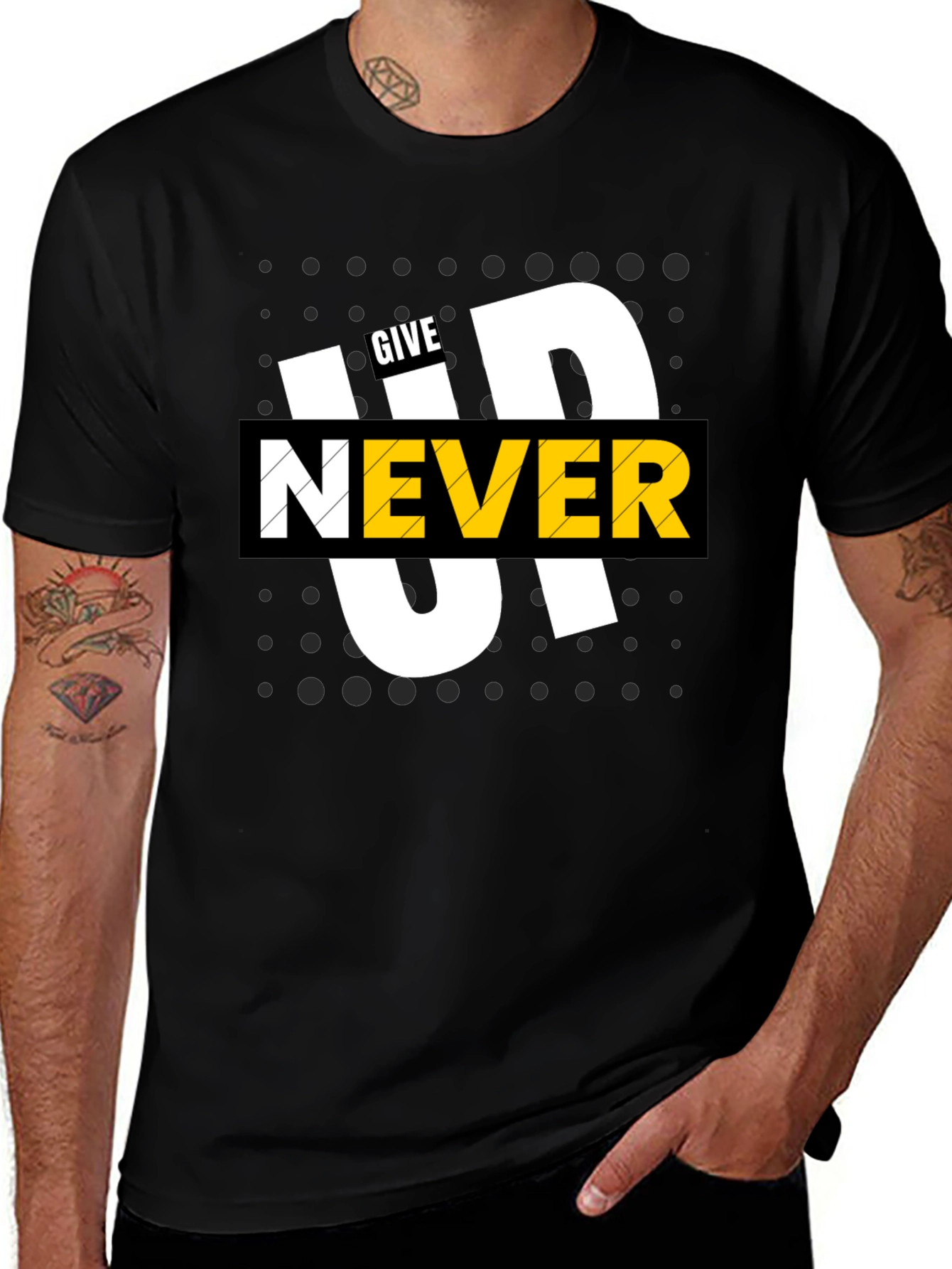 Variant 15 of Never Give Up Graphic Tee - Stylish and Motivational