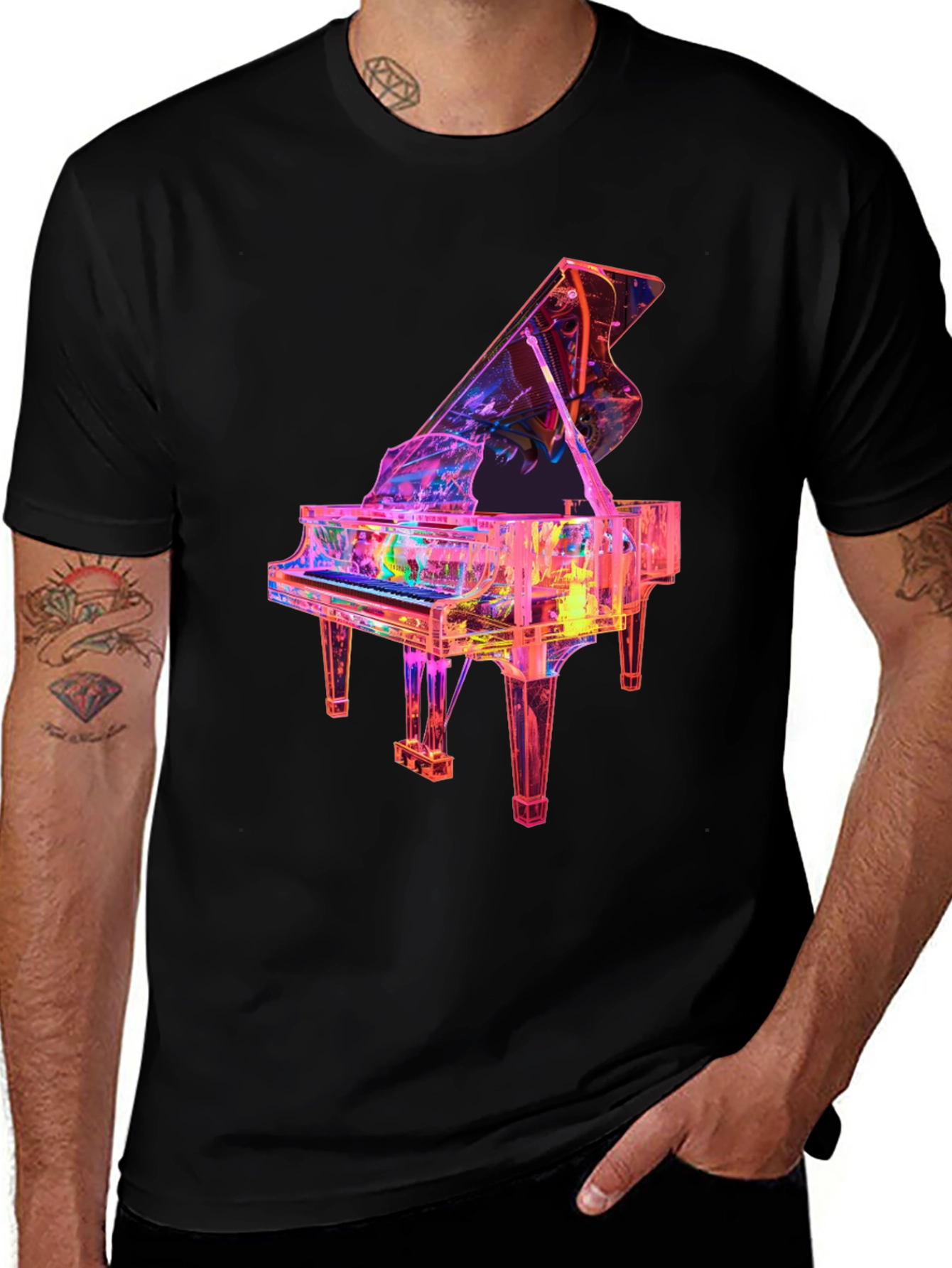 Variant 19 of Piano Graphic Tee - Unique Design