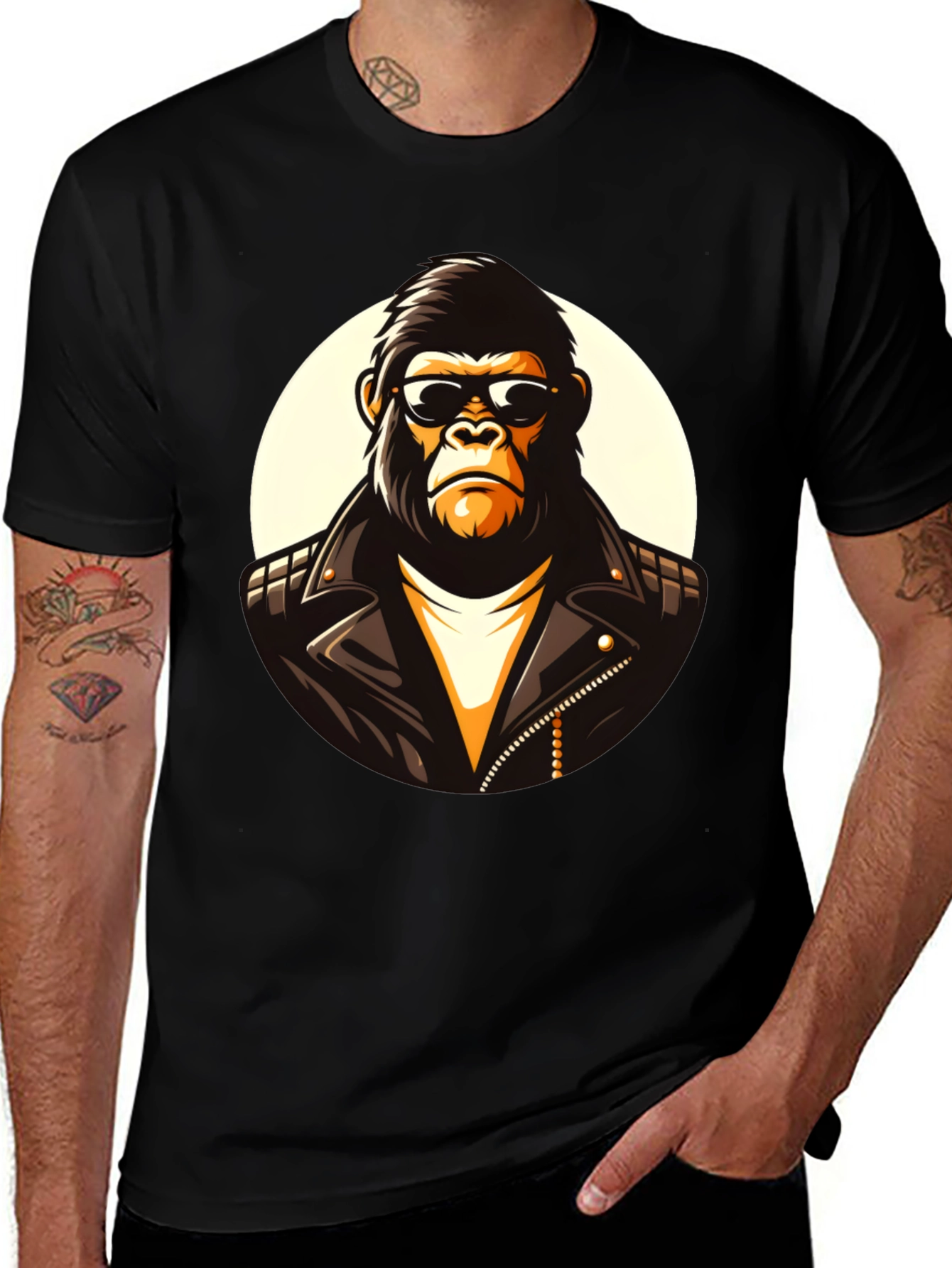 Variant 20 of Cool Gorilla Graphic Tee - Black Cotton T-Shirt