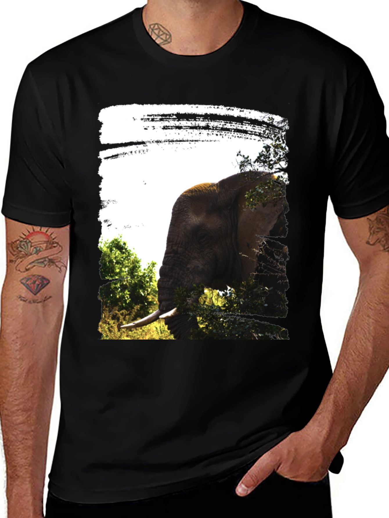 Variant 11 of Elephant Graphic Print Men's T-Shirt
