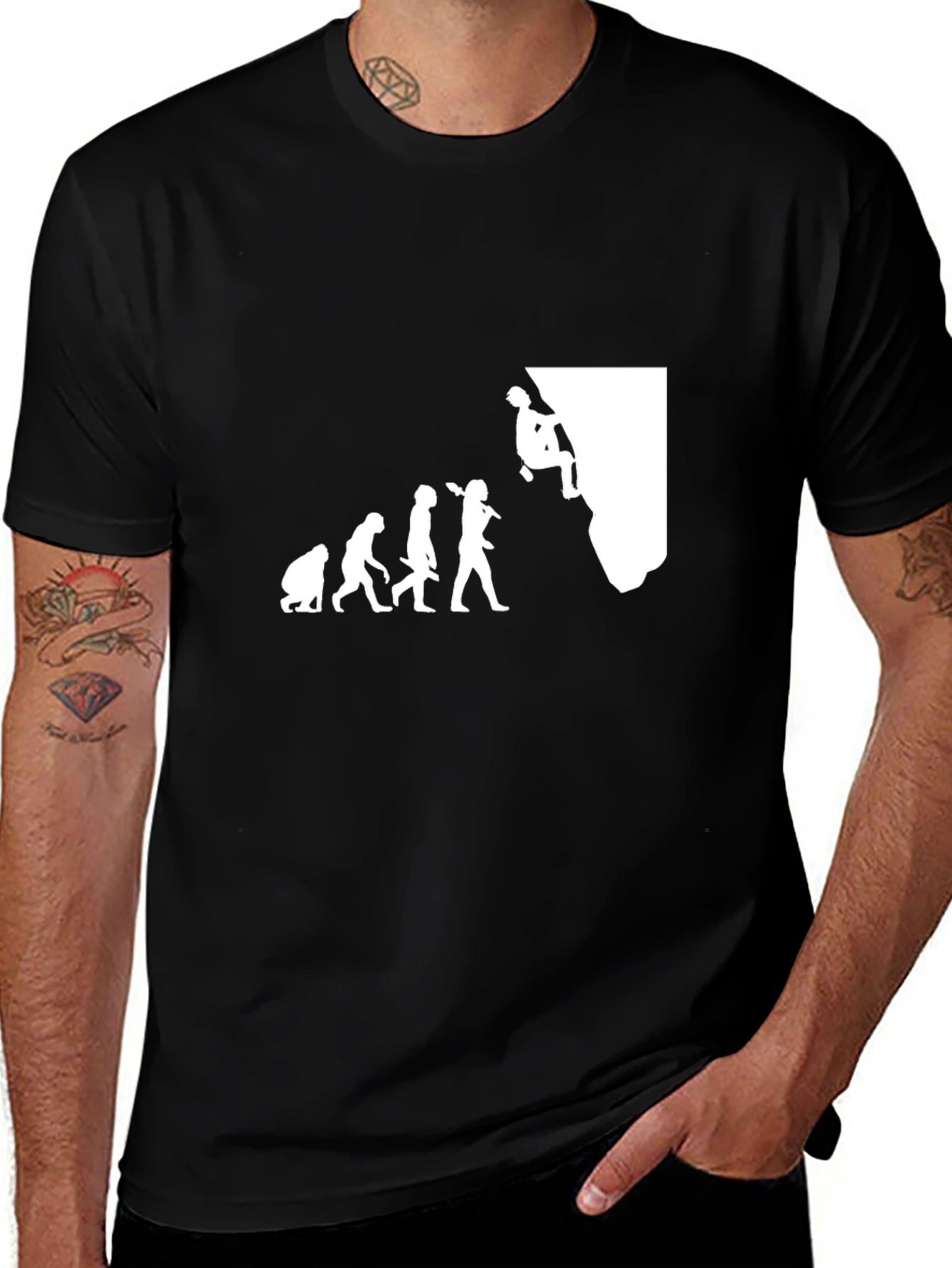 Variant 8 of Evolution of Rock Climbing T-Shirt