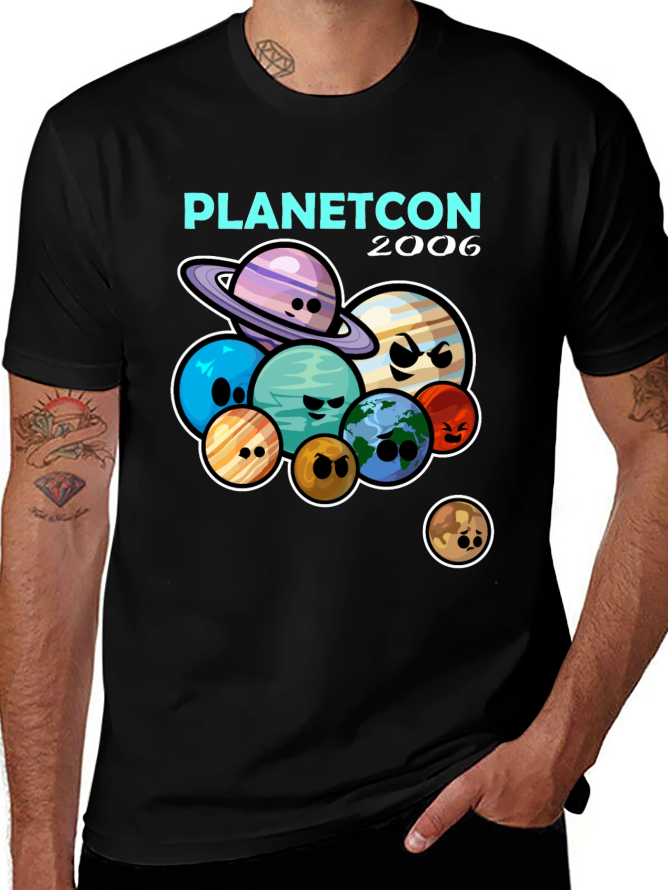 Planetcon 2006 T-Shirt - Cartoon Planets Graphic Tee