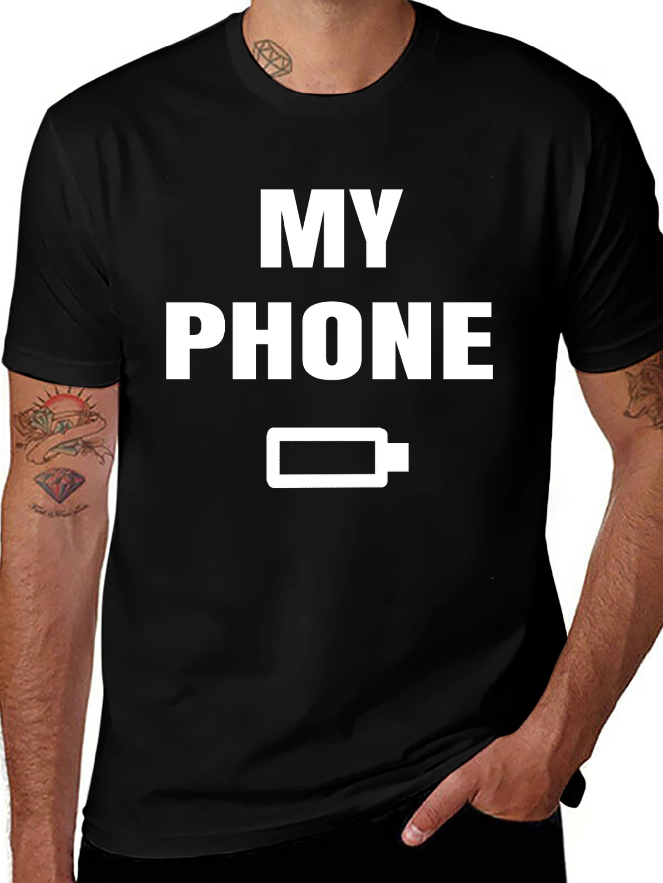 Variant 18 of Low Battery Humor Tee - My Phone is Dead T-Shirt