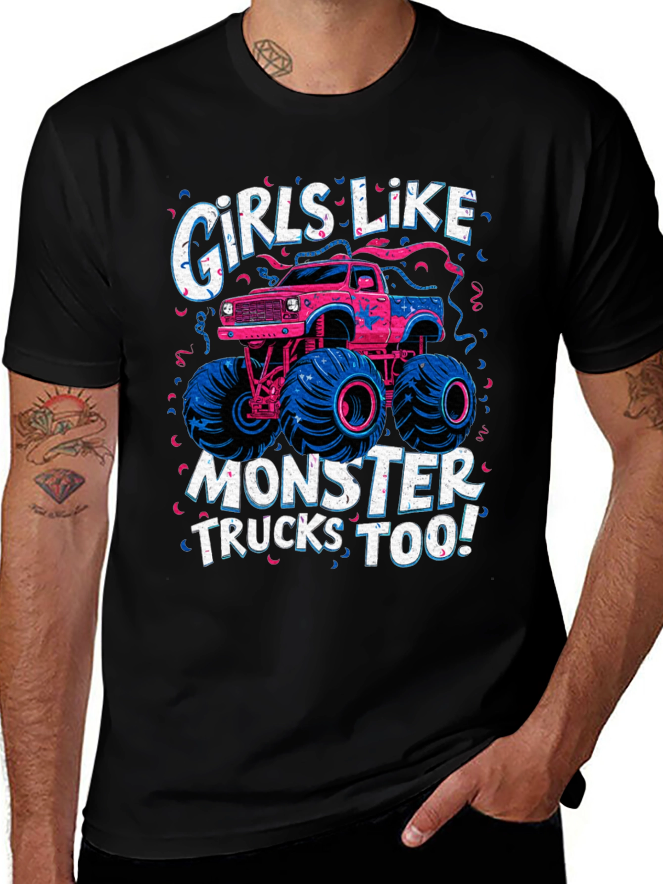 Variant 18 of Girls Like Monster Trucks Too! T-Shirt