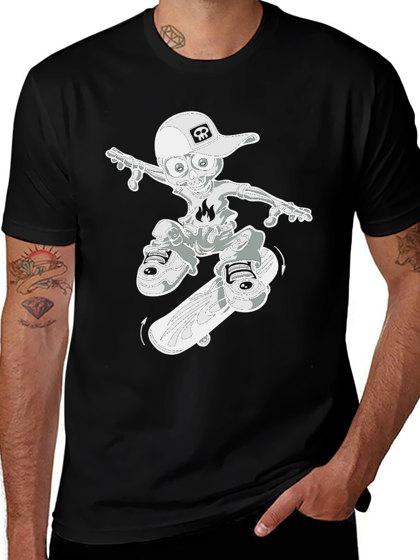 Variant 15 of Skateboard Skeleton Graphic Tee