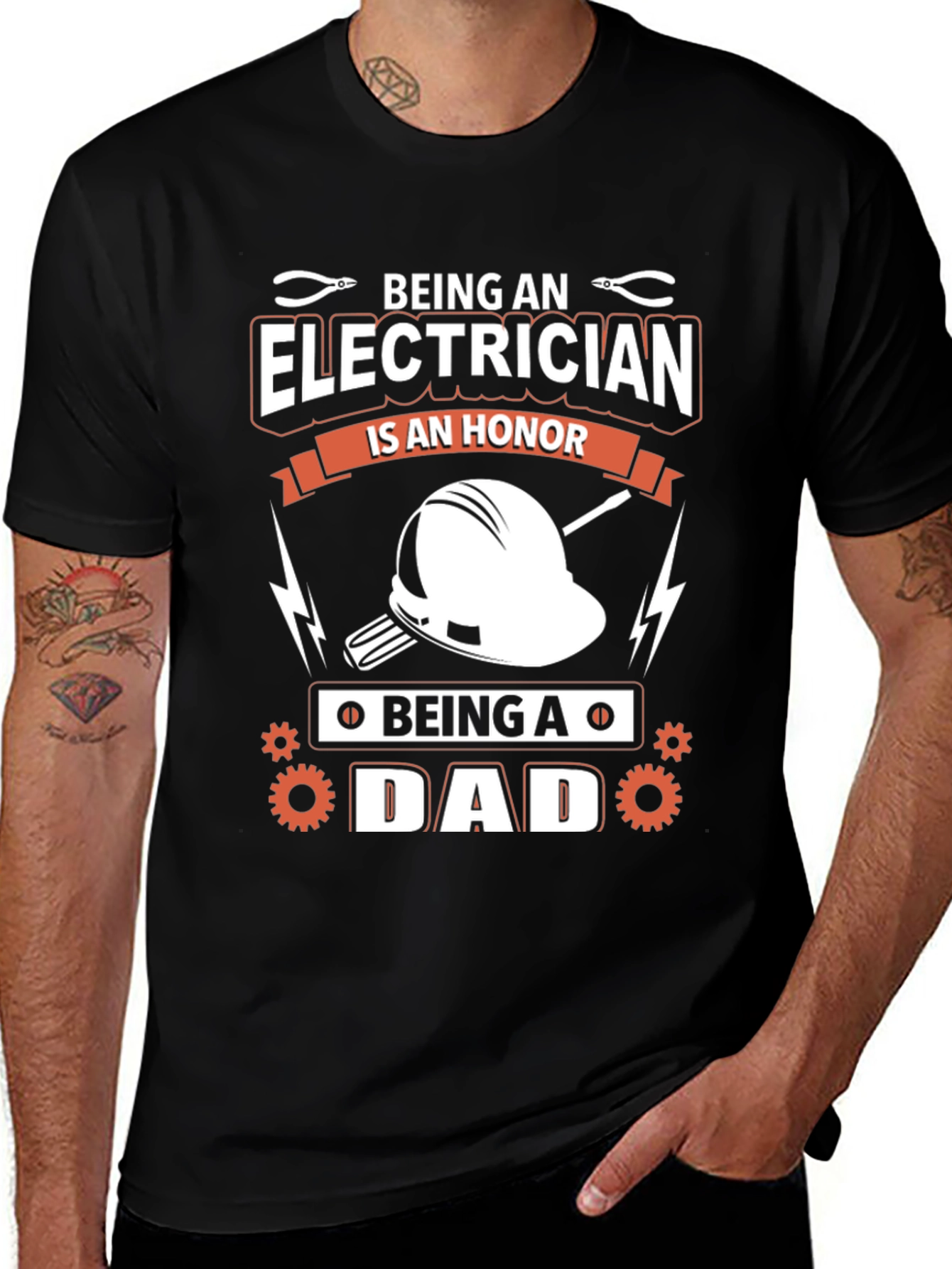 Variant 4 of Electrician Dad Graphic Tee - Honor & Pride
