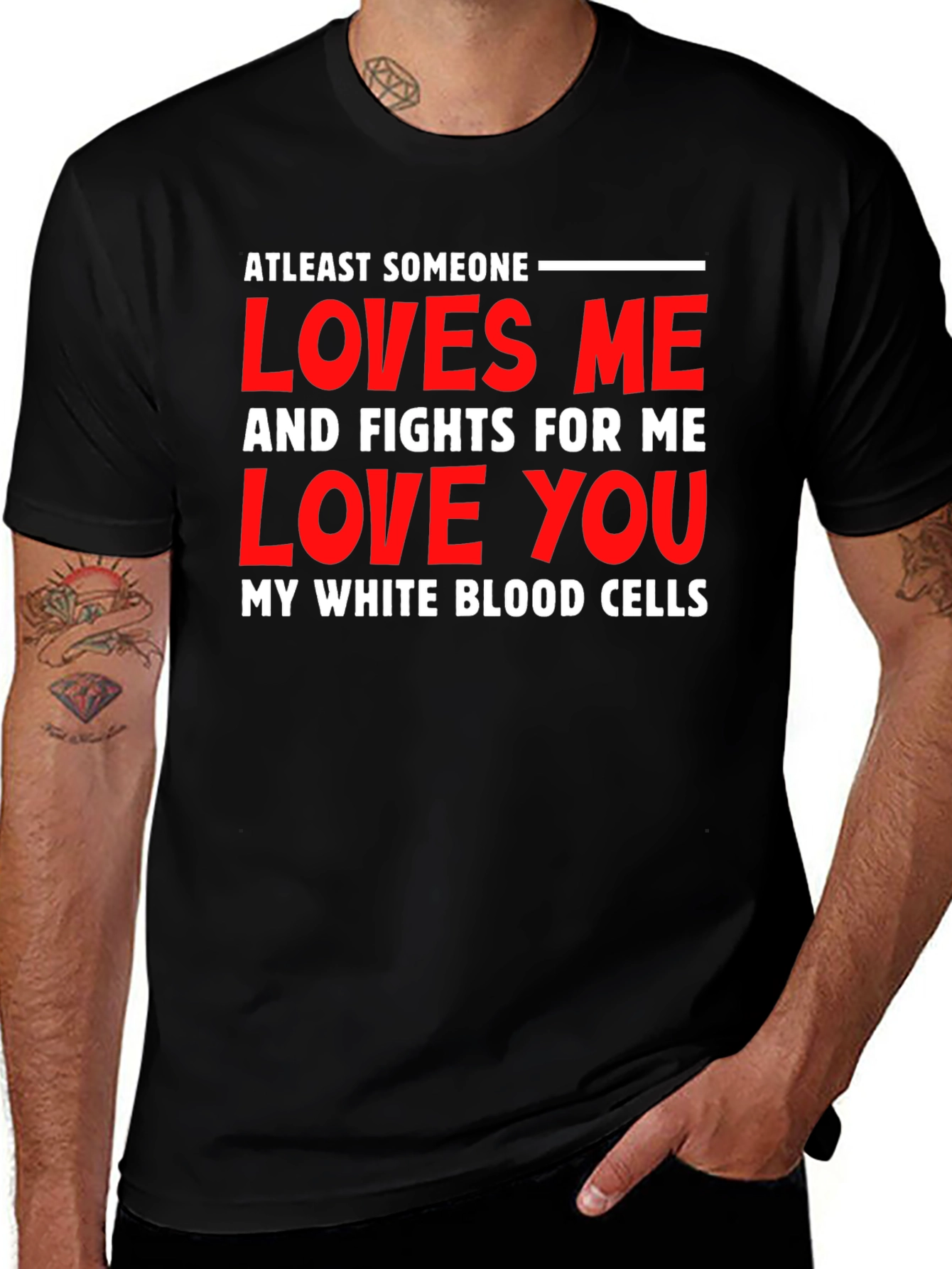 Variant 18 of White Blood Cells Love Me T-Shirt - Funny Medical Tee
