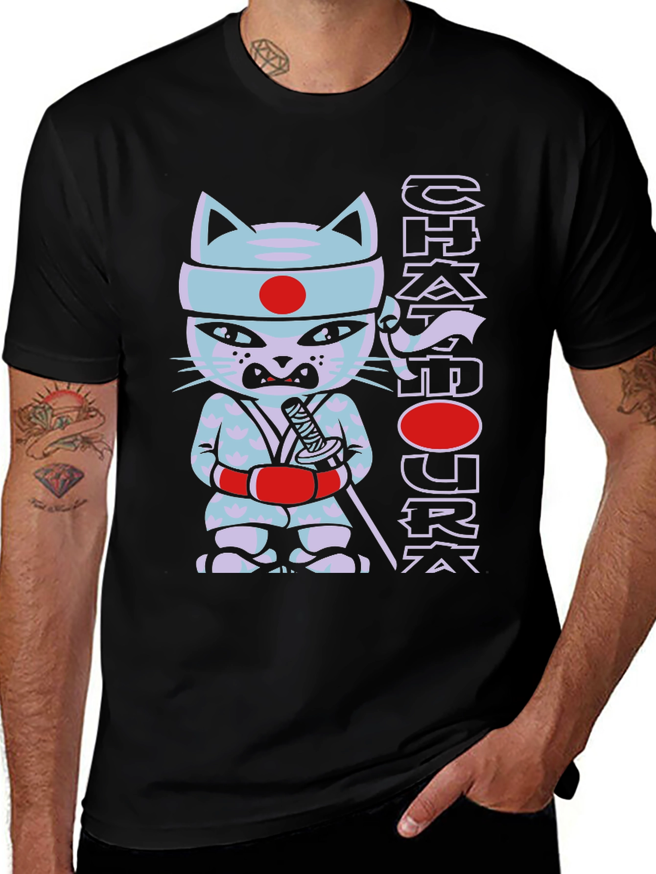 Ninja Cat Graphic T-Shirt - Chatpork Design