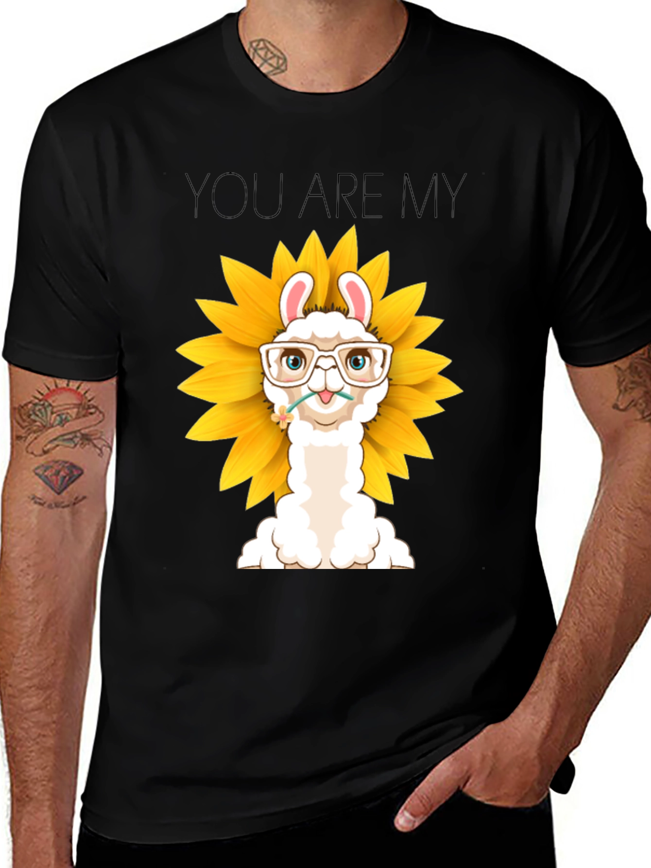 Variant 14 of Sunflower Llama Graphic T-Shirt - You Are My Sunshine