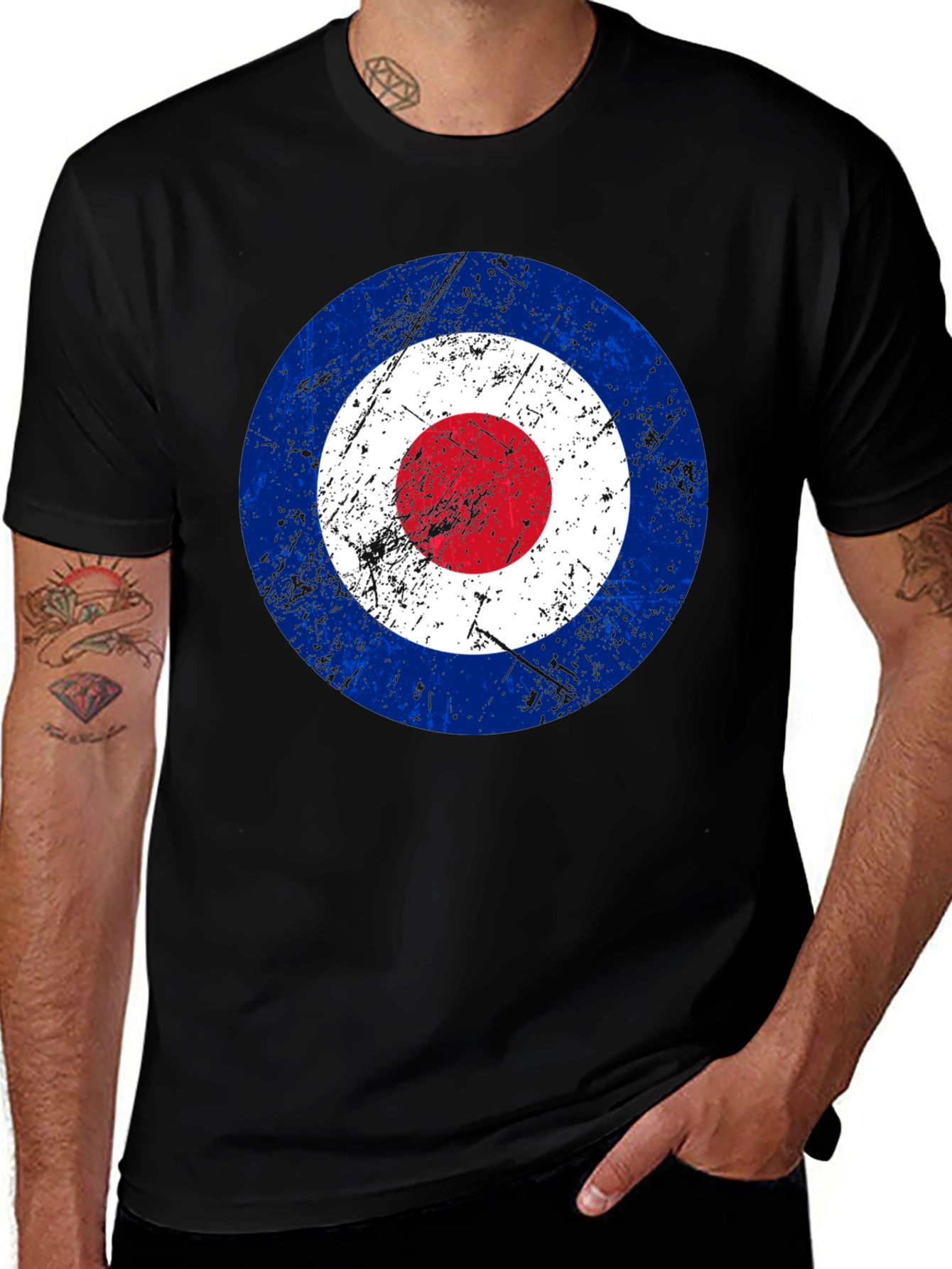Black Target Graphic T-Shirt - Retro Mod Style main image