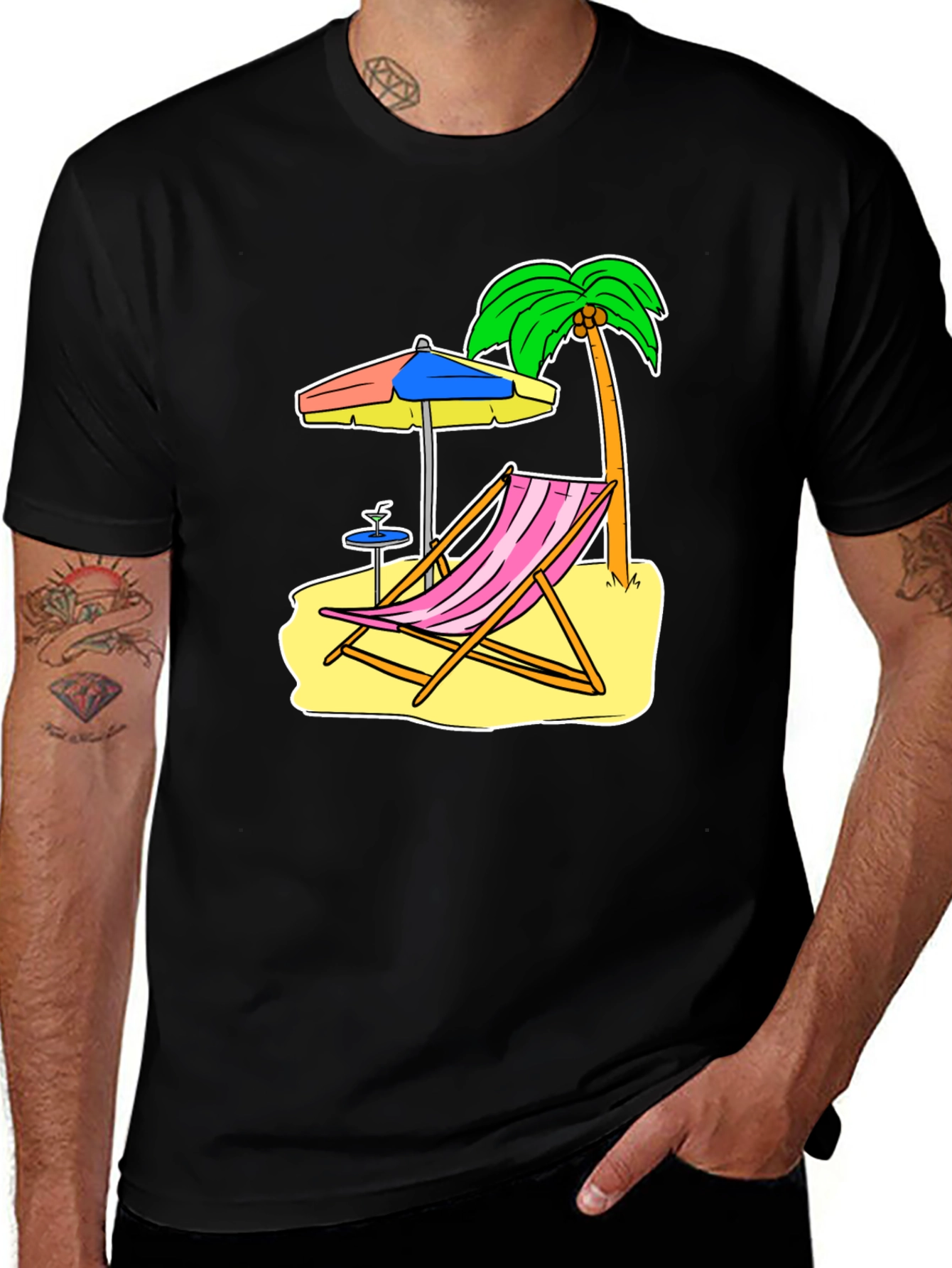 Variant 26 of Beach Scene Graphic Tee - Relax in Style