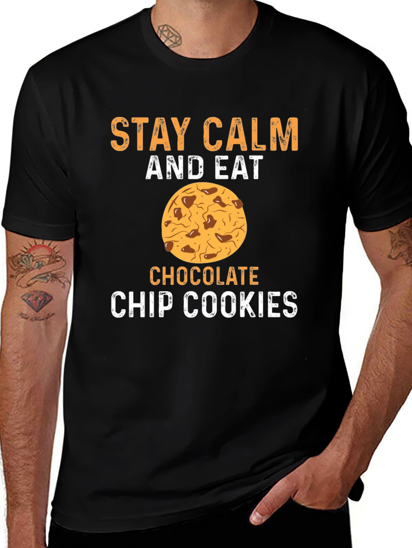 Variant 14 of Stay Calm and Eat Chocolate Chip Cookies T-Shirt
