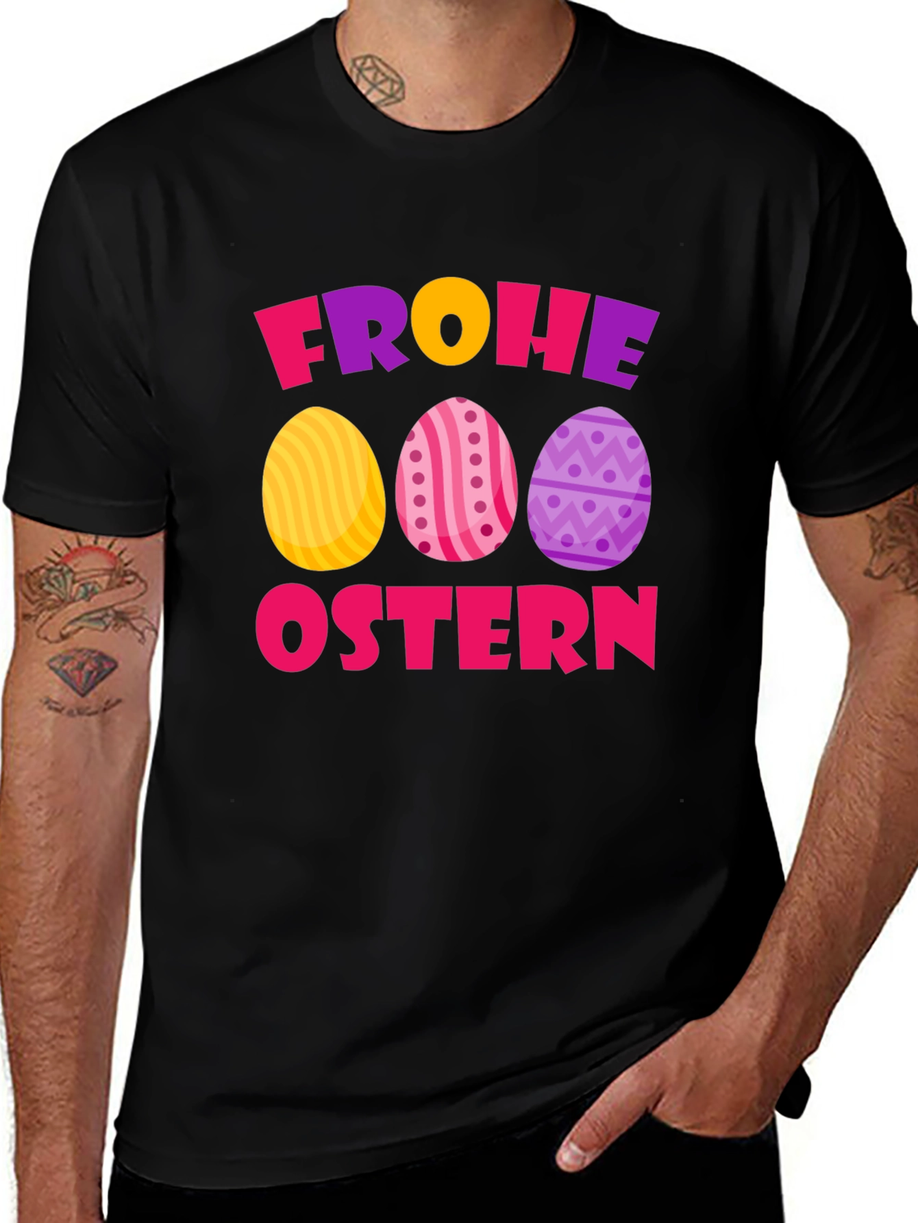 Frohe Ostern Easter Egg Graphic T-Shirt