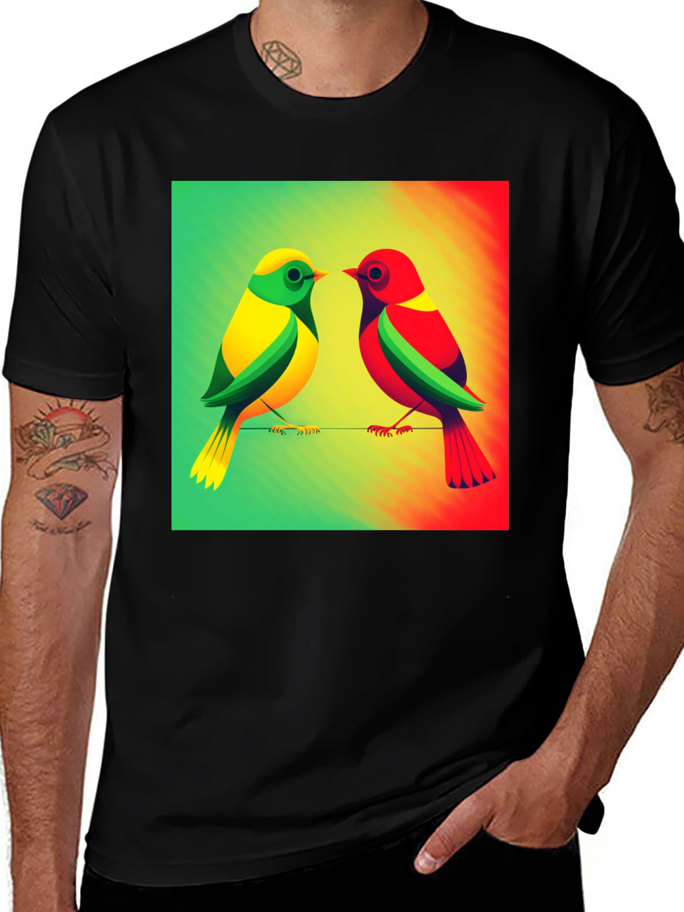 Variant 6 of Colorful Bird Graphic Tee - Stylish Unisex T-Shirt