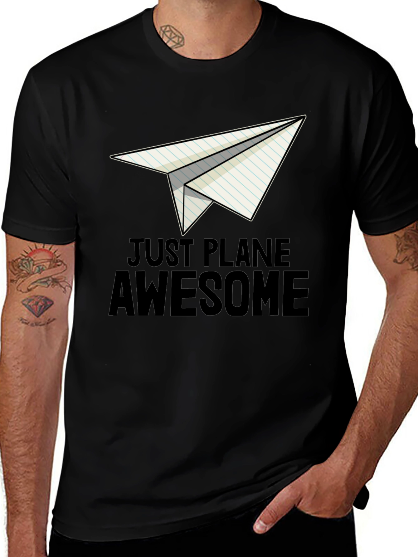 Variant 27 of Just Plane Awesome Black T-Shirt