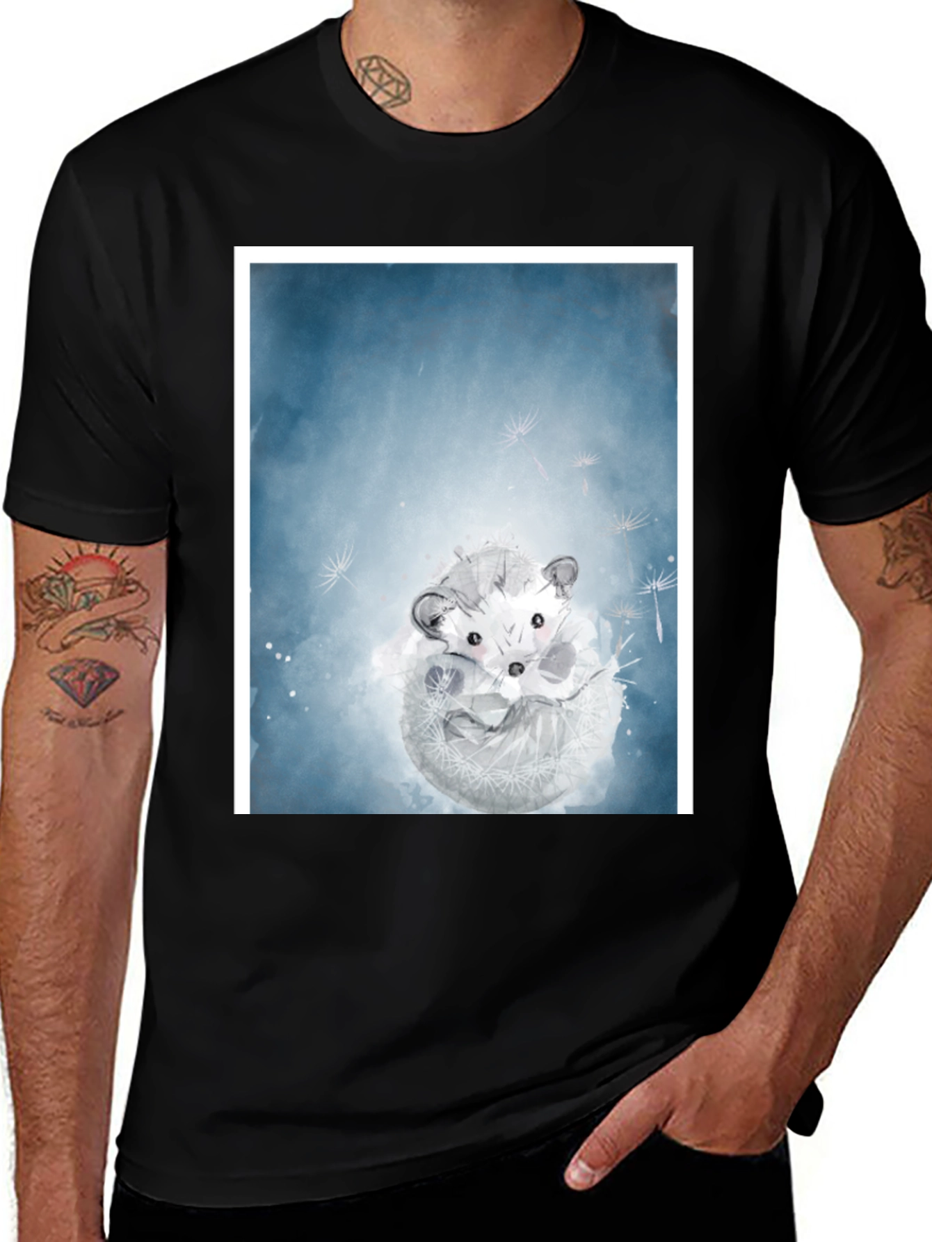 Variant 5 of Hedgehog Watercolor T-Shirt