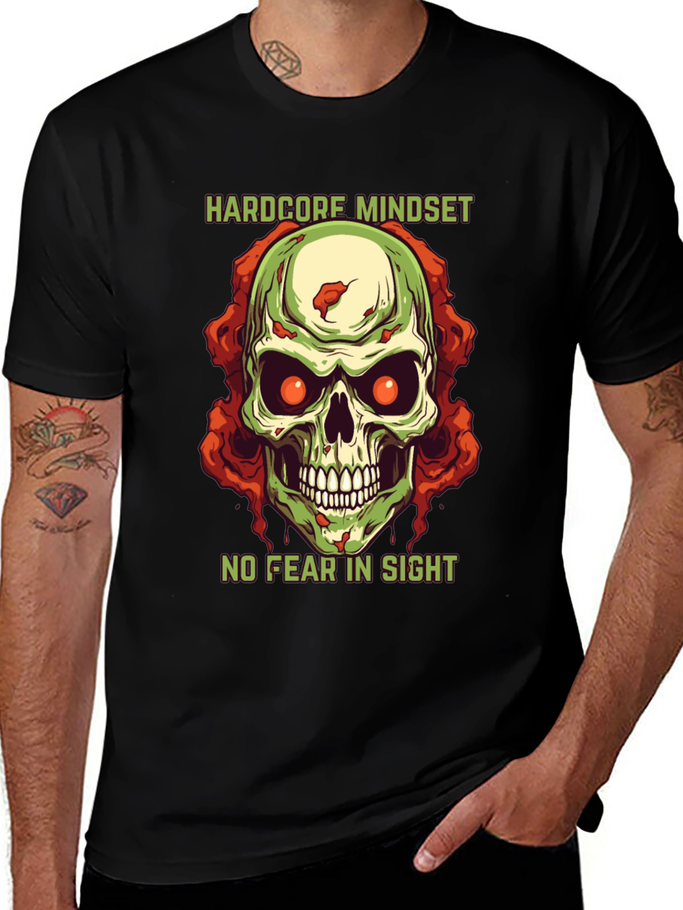 Variant 18 of Hardcore Mindset Skull Graphic T-Shirt