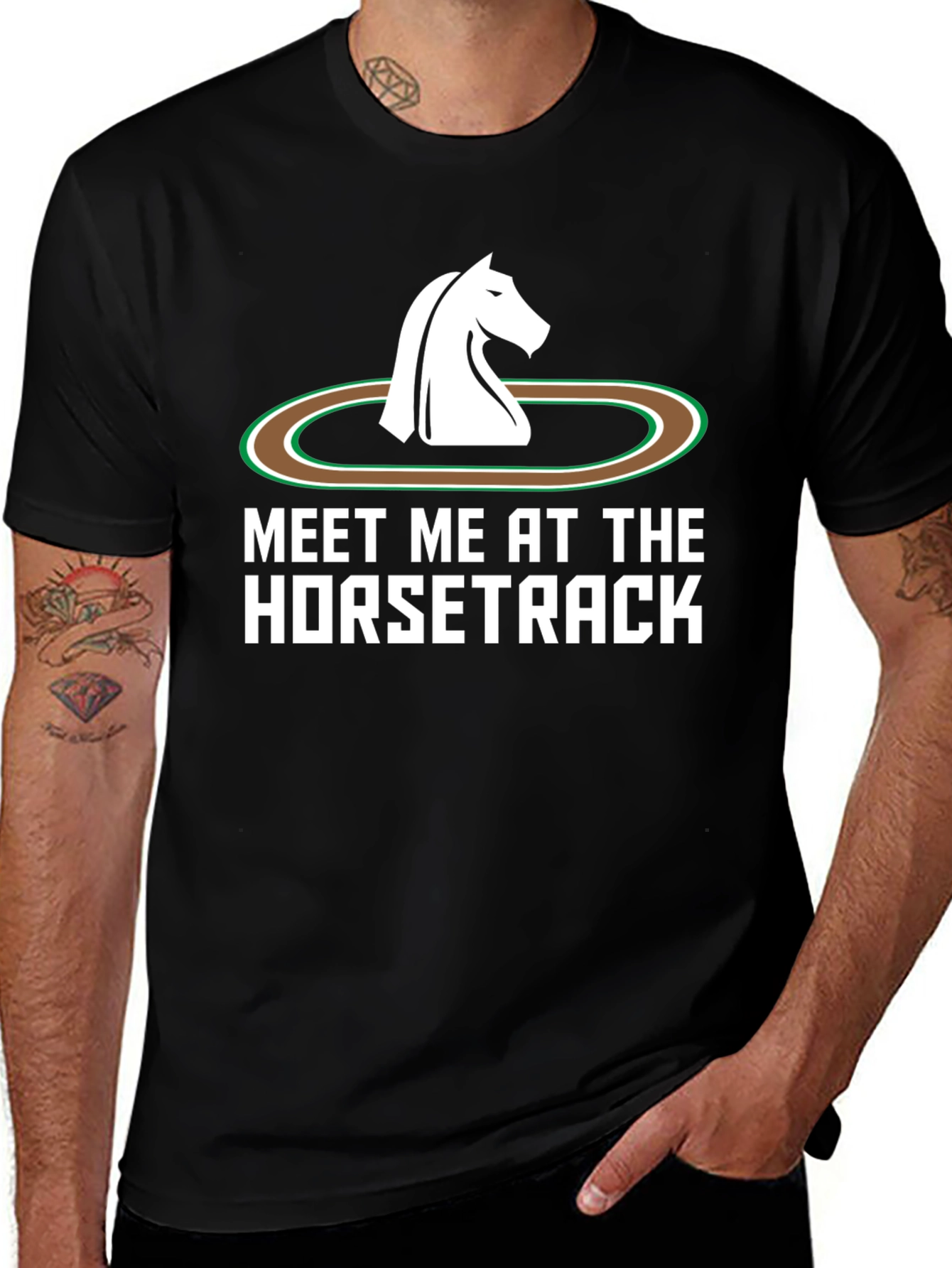 Variant 16 of Meet Me at the Horsetrack Black T-Shirt