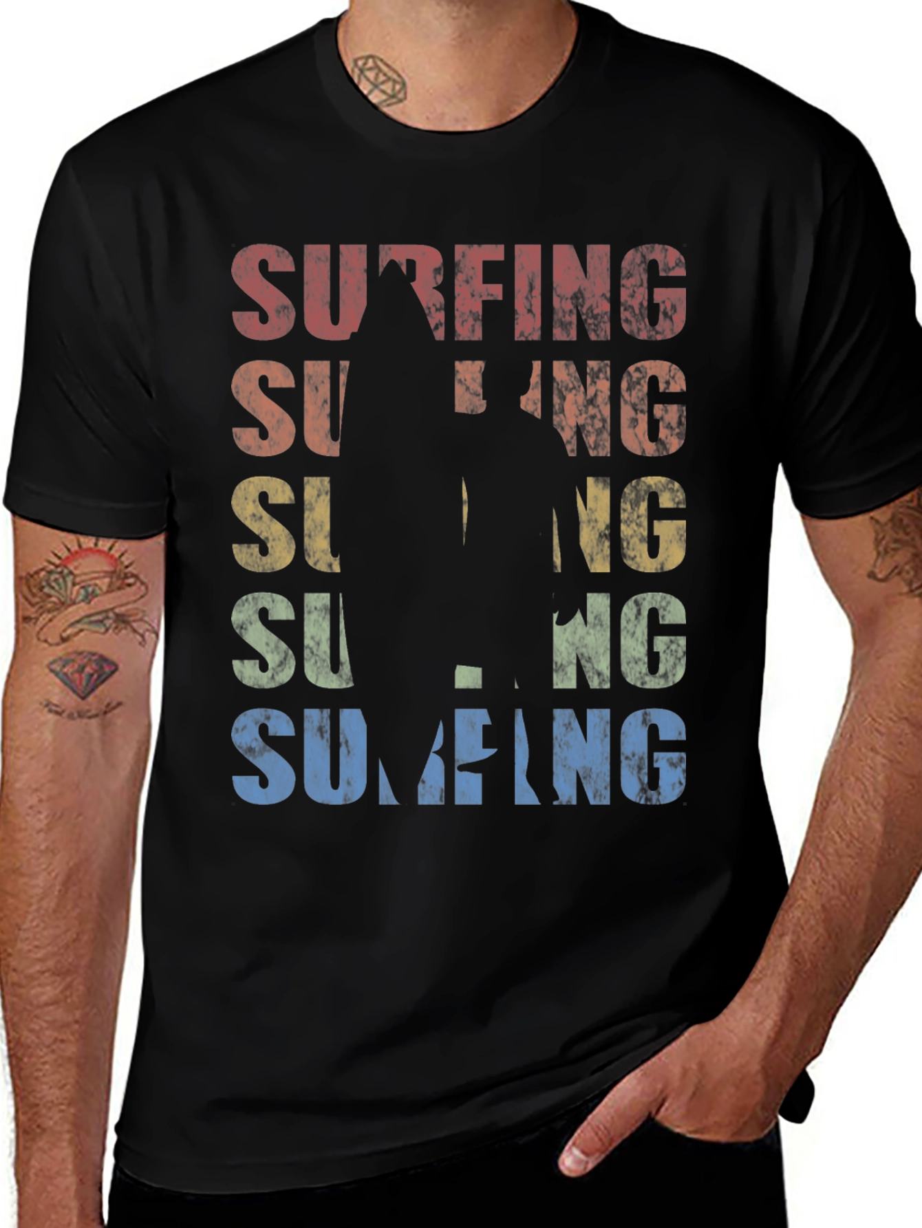 Vintage Surfing Graphic Tee - Retro Style