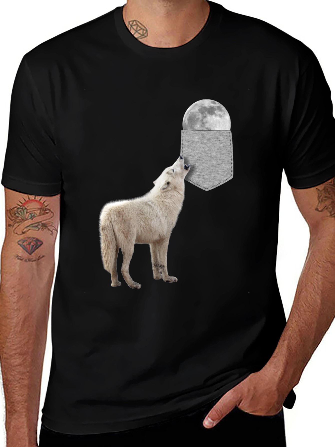 Variant 11 of Wolf Moon Pocket T-Shirt
