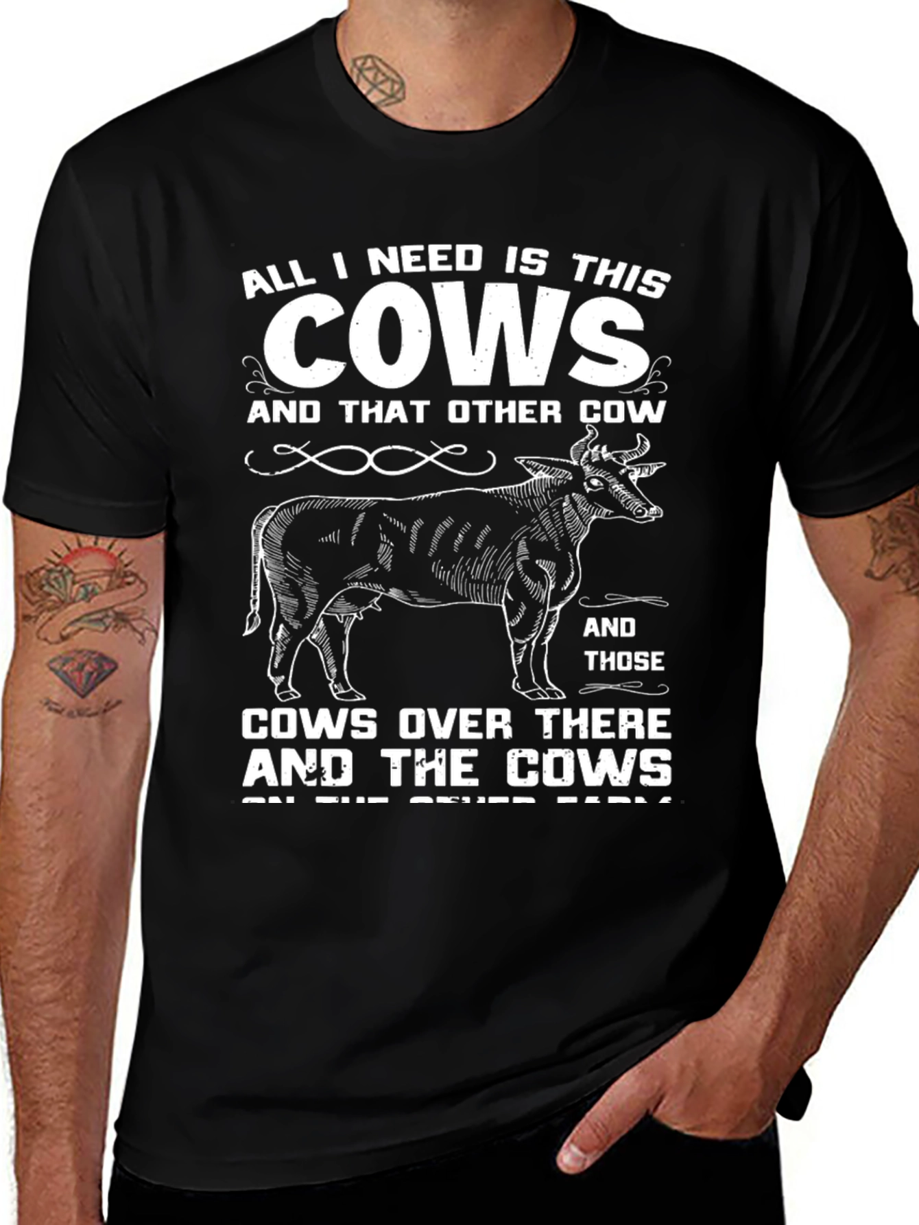 Black Funny Cow Lover T-Shirt, All I Need Is This Cows Tee main image