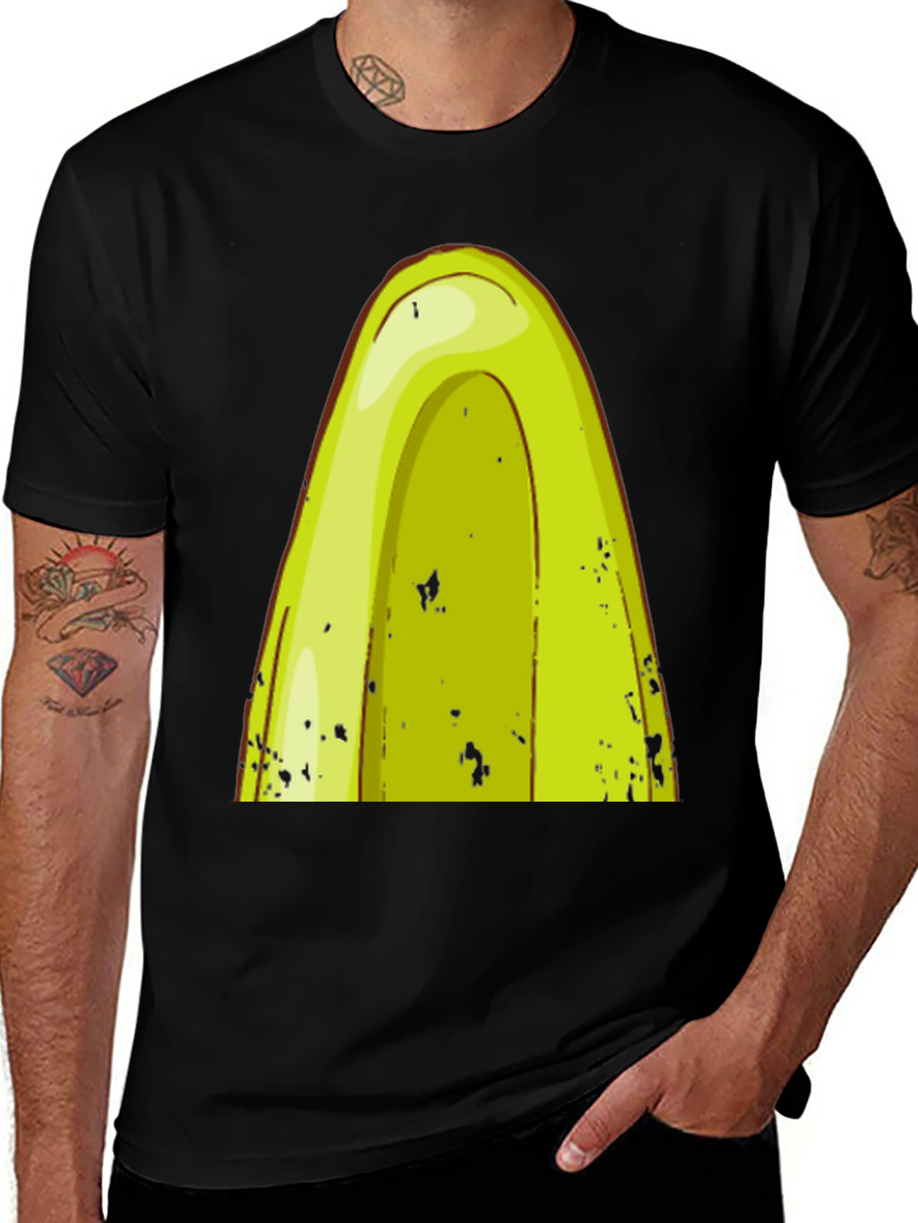 Variant 13 of Avocado Cartoon Graphic Tee - Black T-Shirt