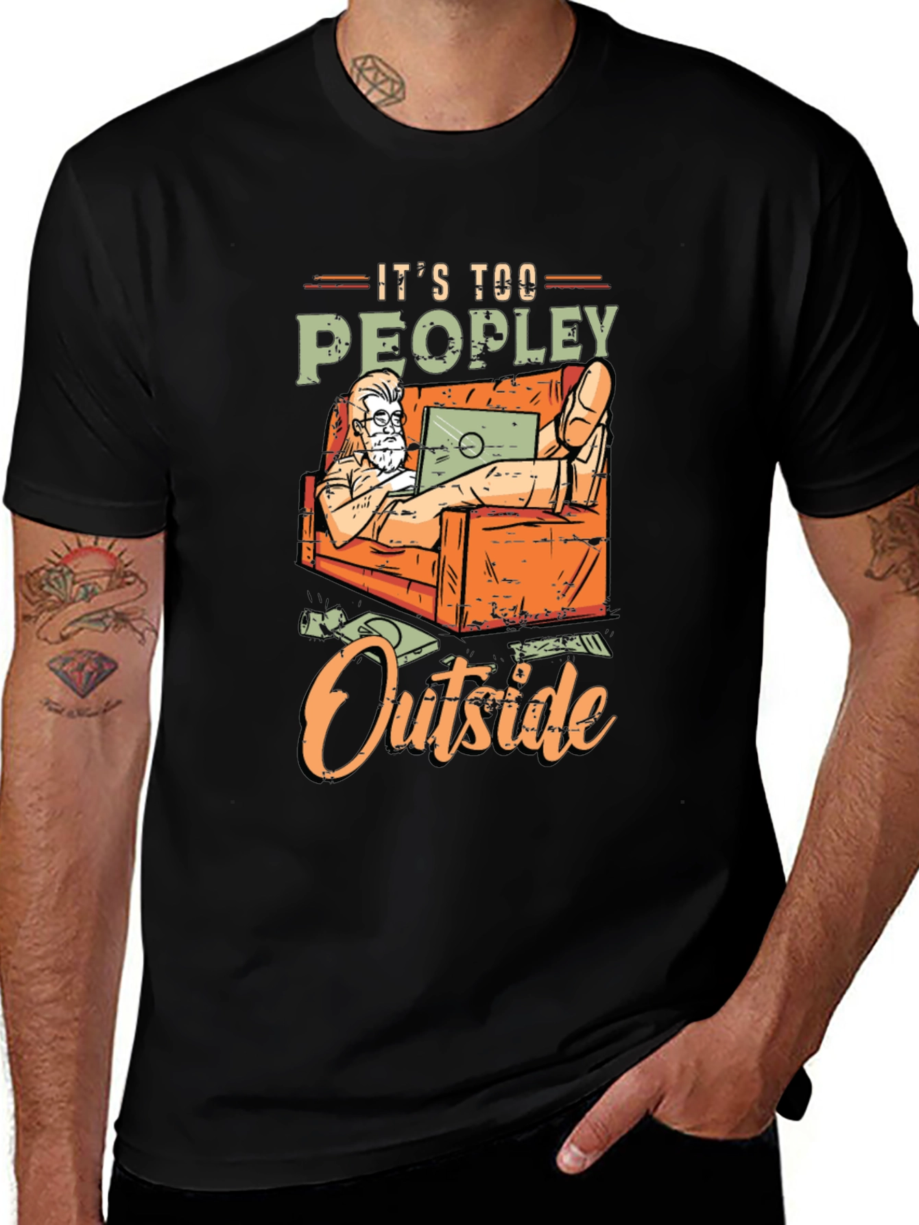 Variant 27 of It's Too Peopley Outside Graphic T-Shirt