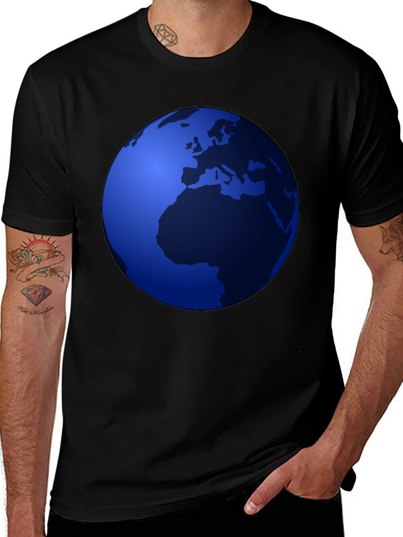 Variant 13 of Earth Graphic Black T-Shirt - Show Your Love For Our Planet!