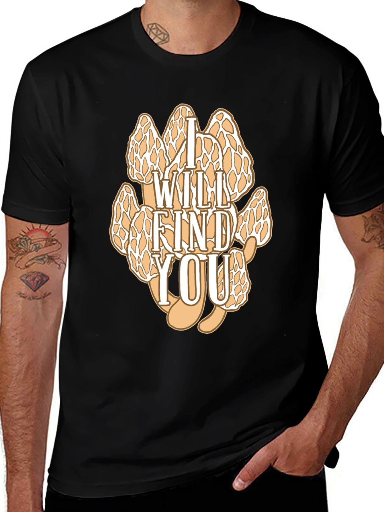 Variant 23 of I Will Find You Morel Mushroom Graphic T-Shirt