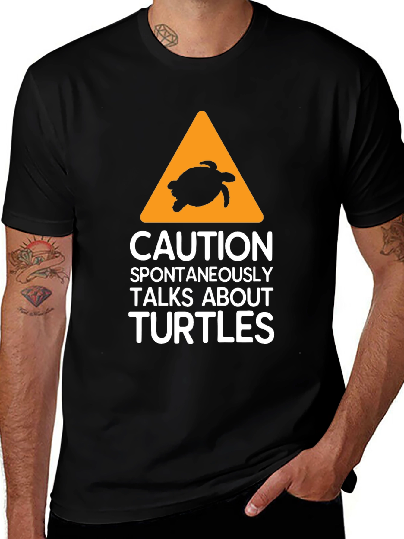 Variant 7 of Caution Turtle Talks Graphic T-Shirt - Funny Animal Lover Tee