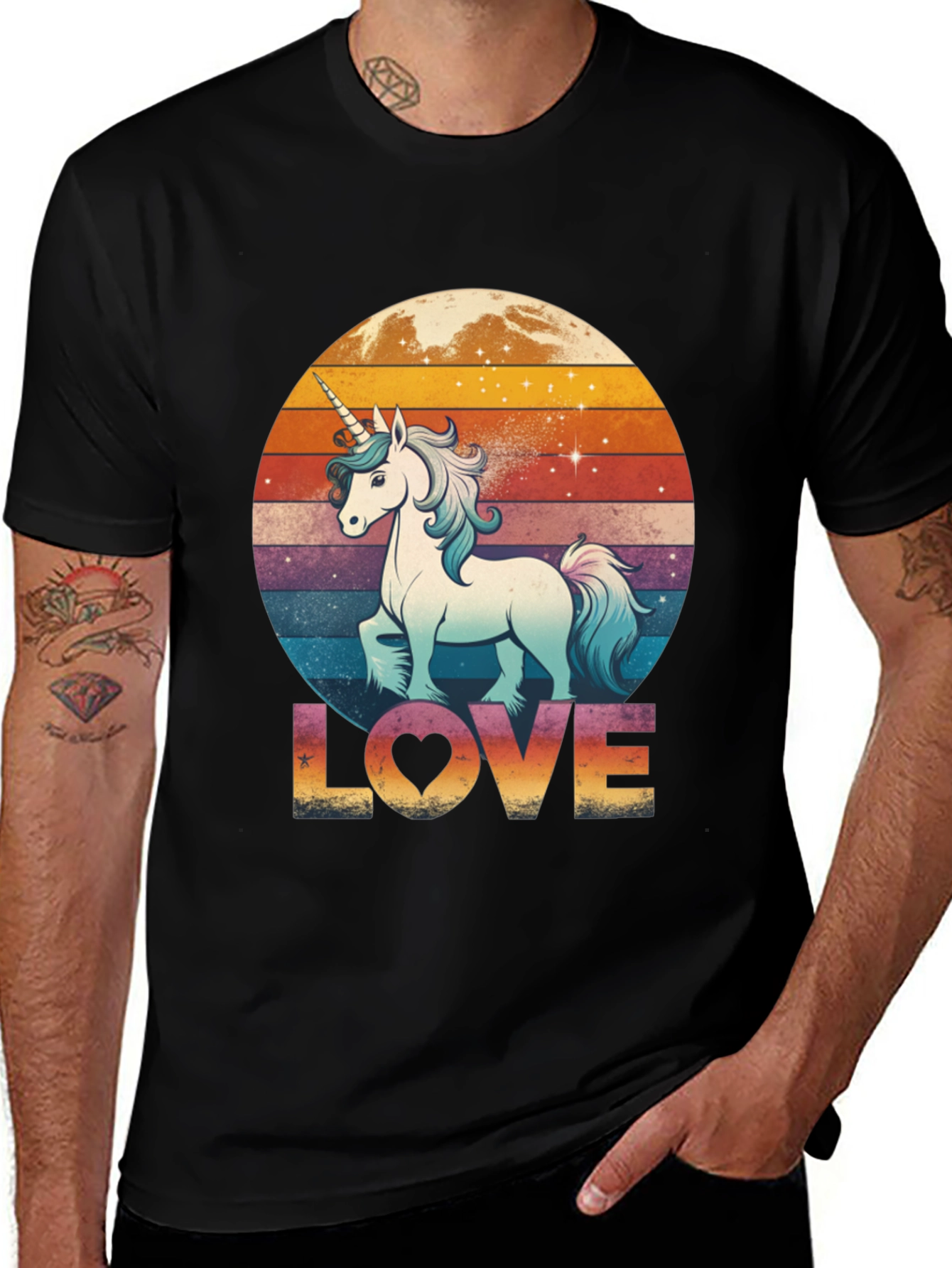 Variant 18 of Unicorn Love T-Shirt - Retro Style Graphic Tee