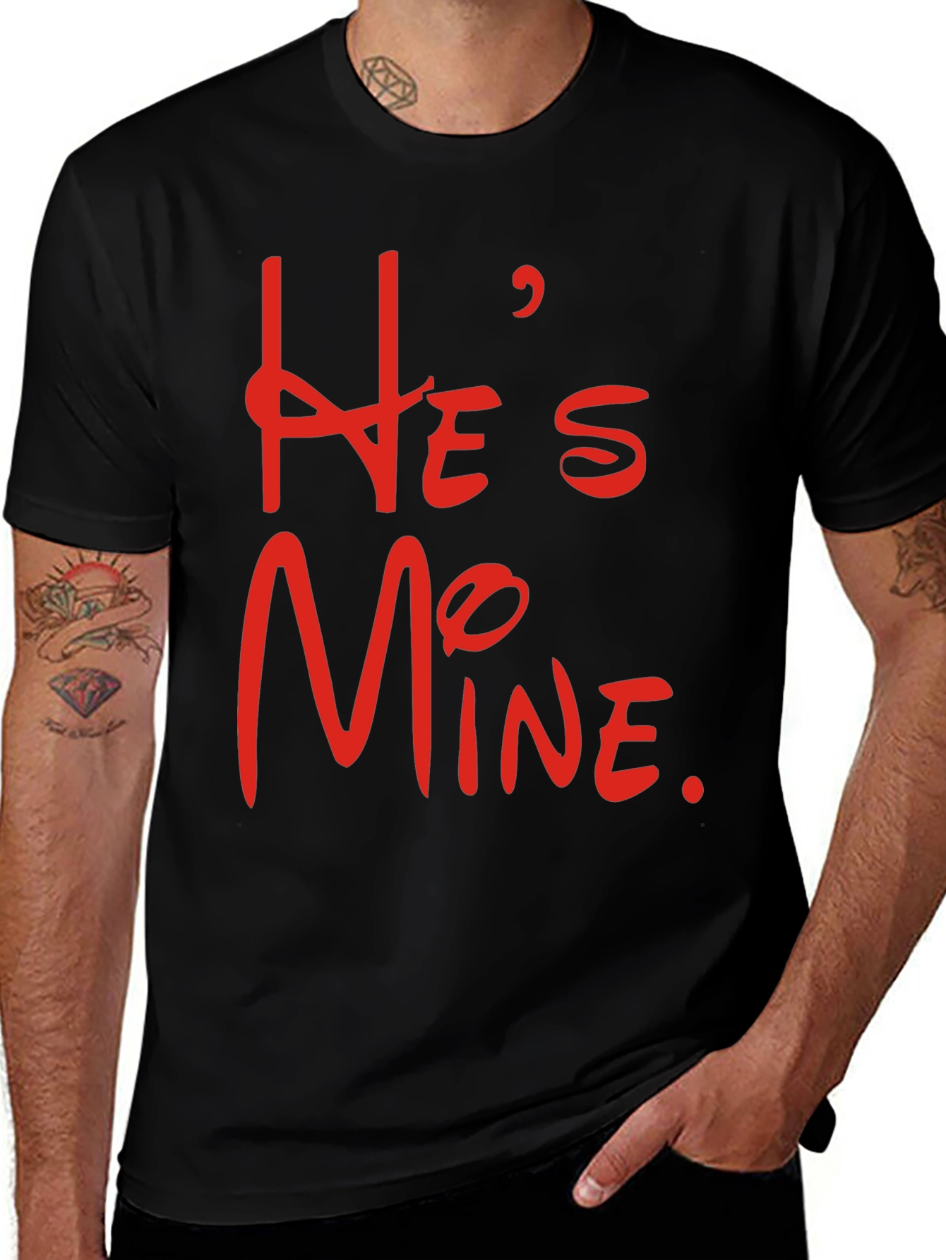 Variant 12 of He's Mine! Graphic T-Shirt - Black