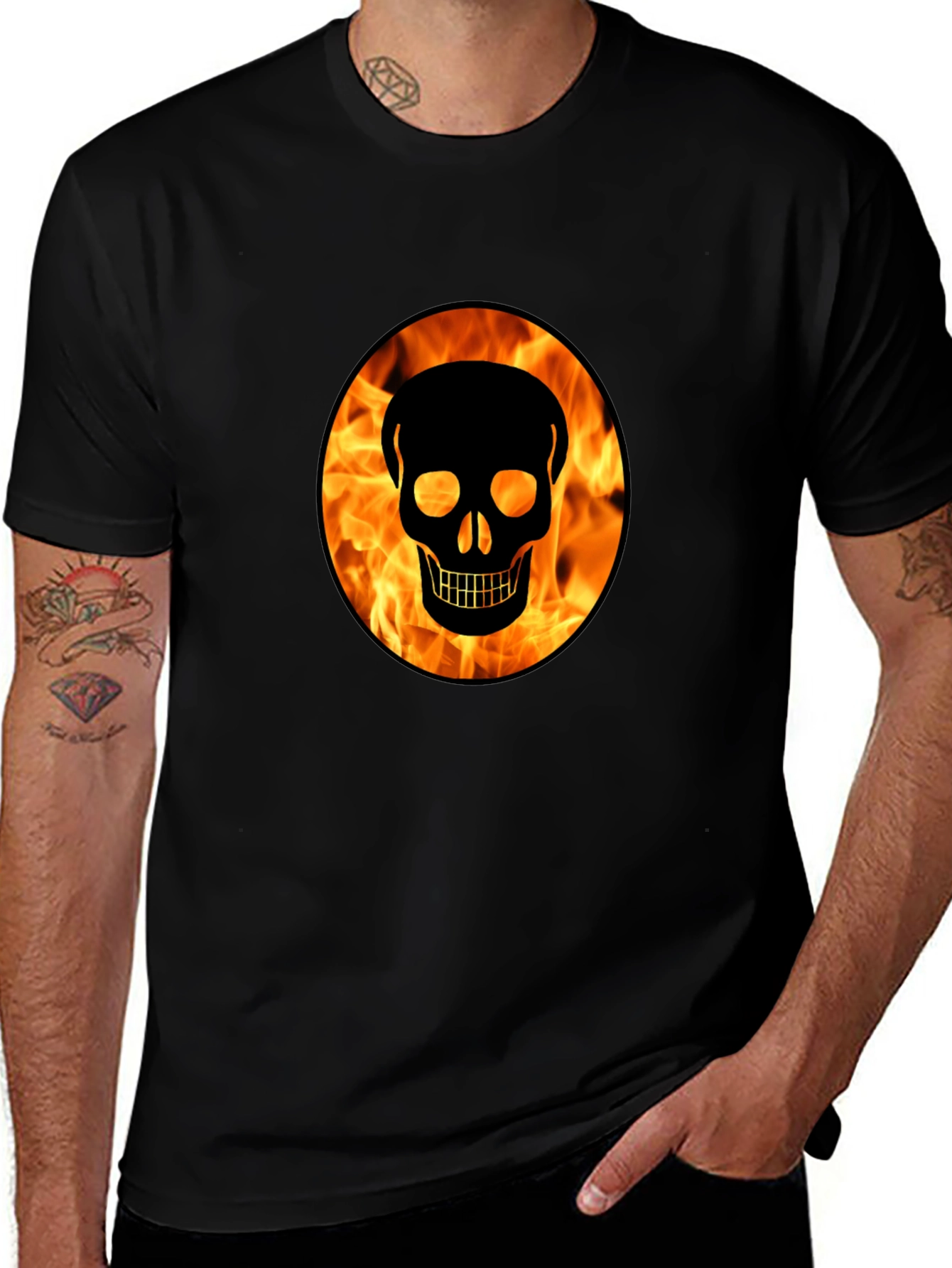 Variant 5 of Skull On Fire Graphic T-Shirt