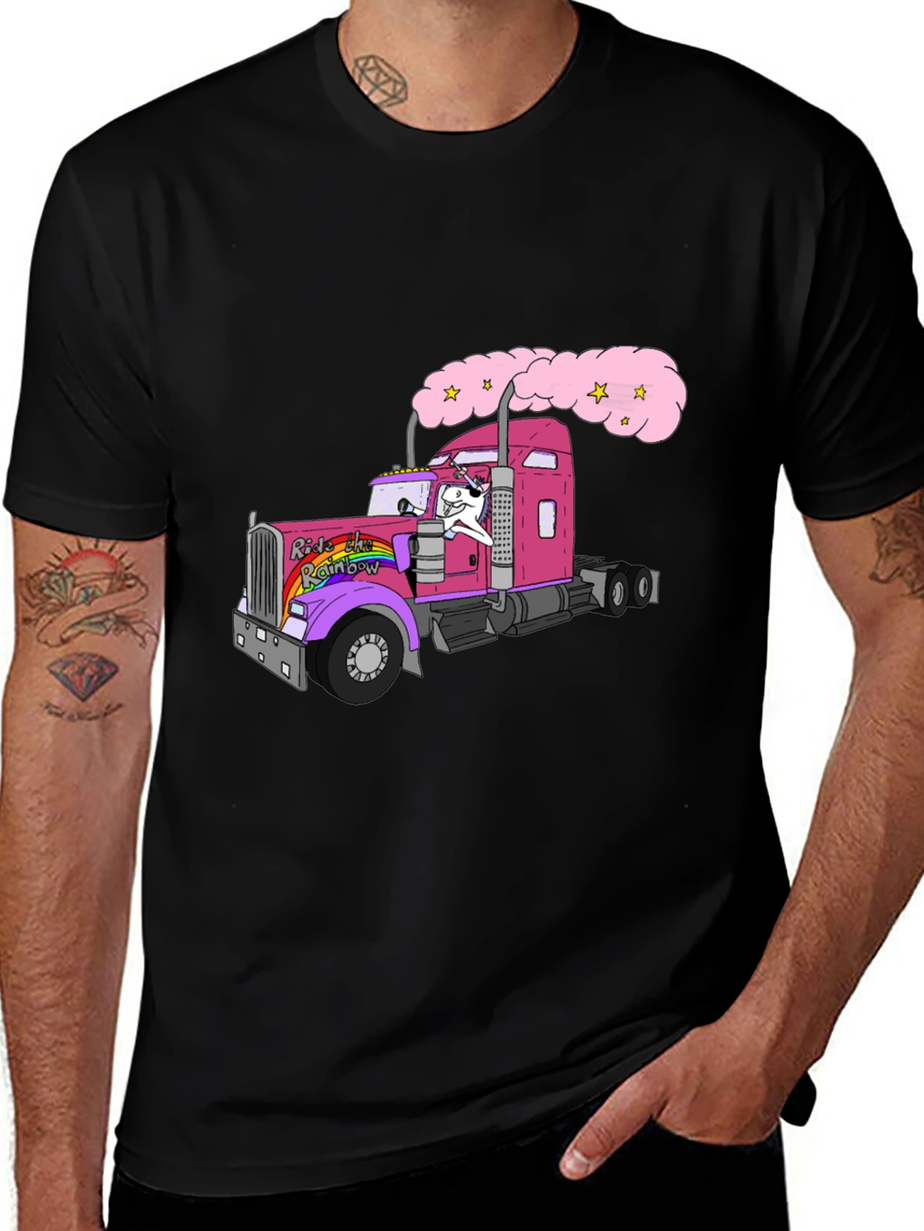 Variant 19 of Ride the Rainbow Truck Graphic Tee
