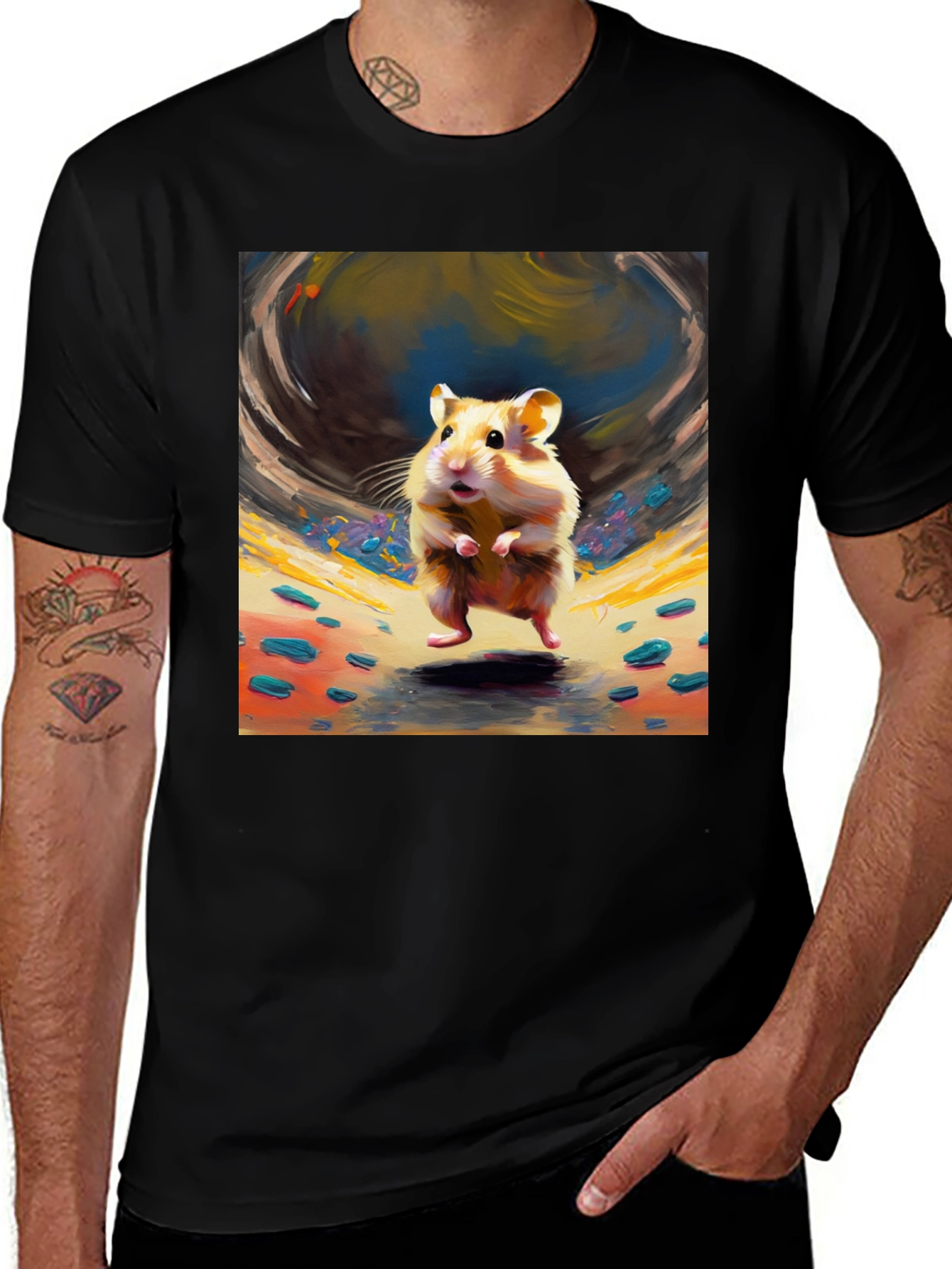 Variant 2 of Hamster Art Graphic Tee - Stylish Comfort