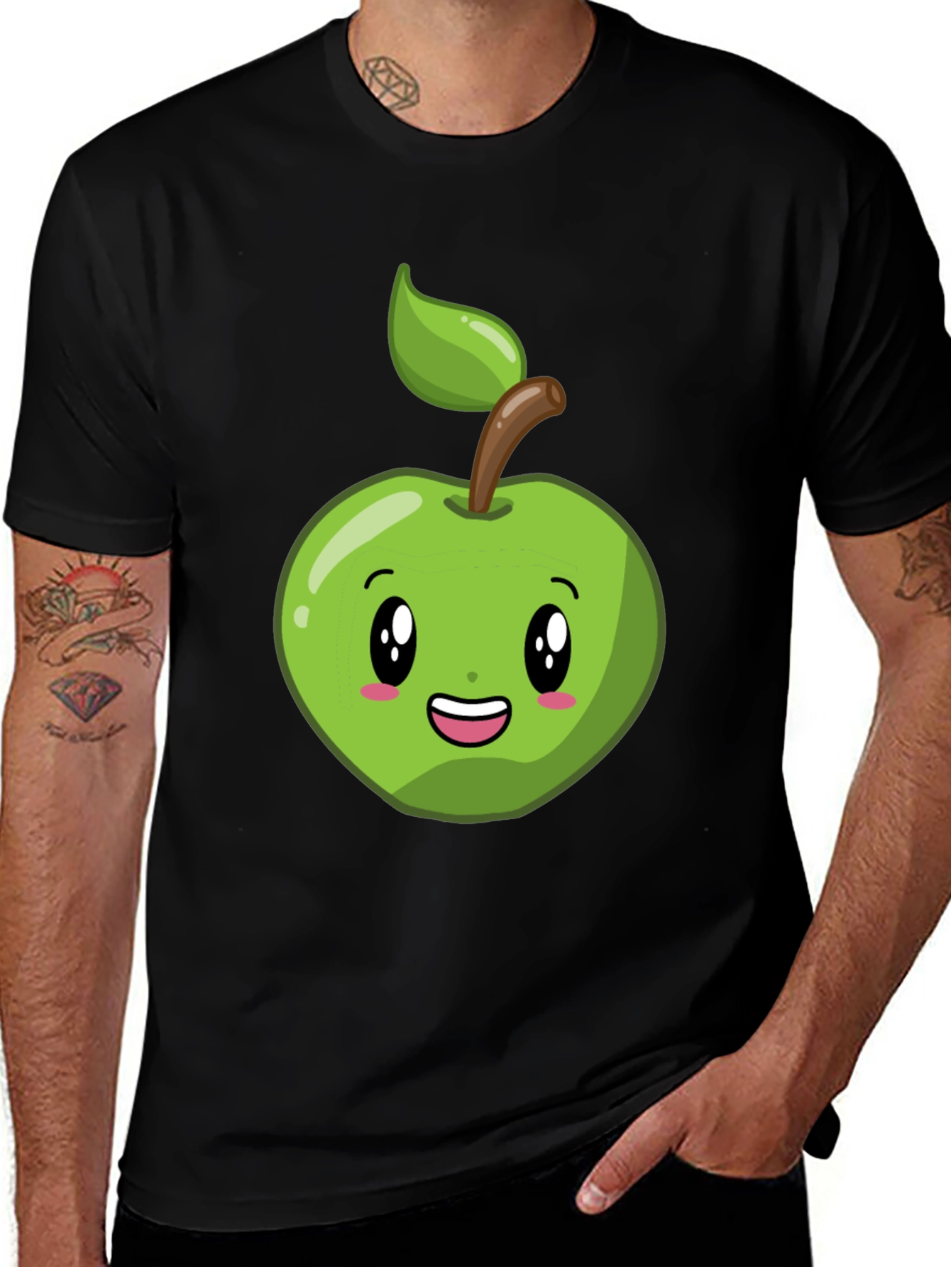 Variant 28 of Cute Apple Graphic Black T-Shirt