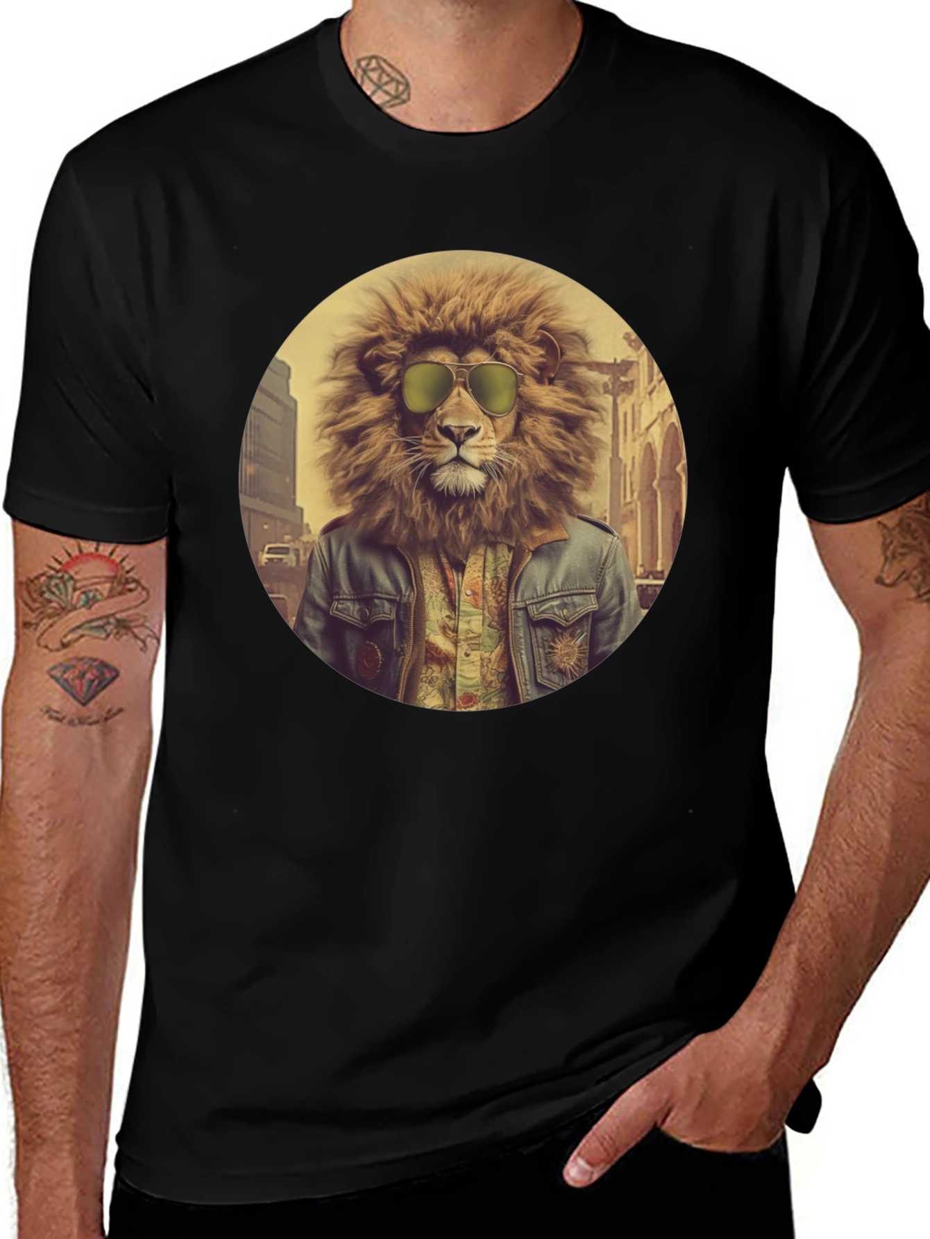 Variant 7 of Cool Lion Graphic Tee - Street Style