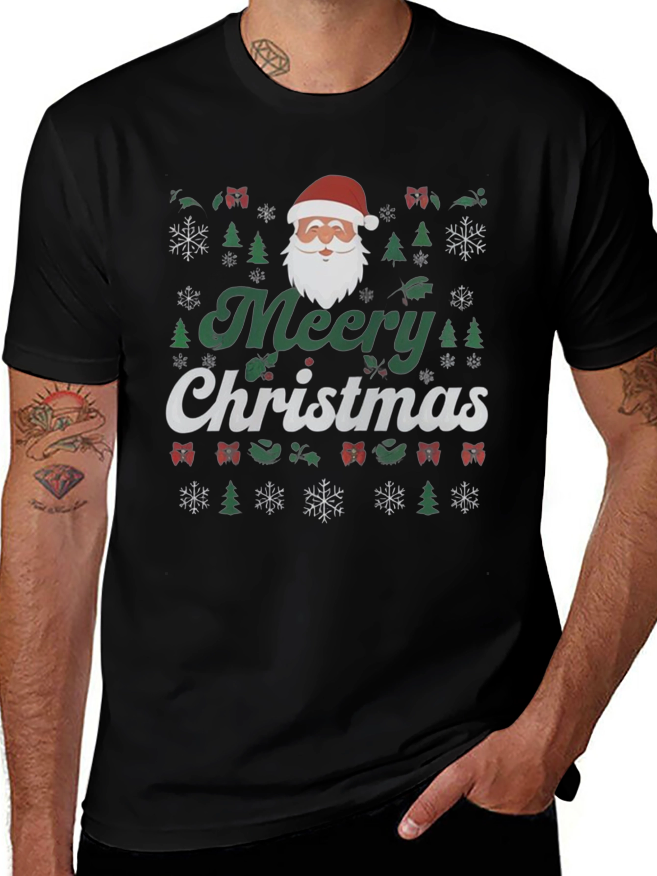 Variant 7 of Festive "Merry Christmas" Graphic Tee