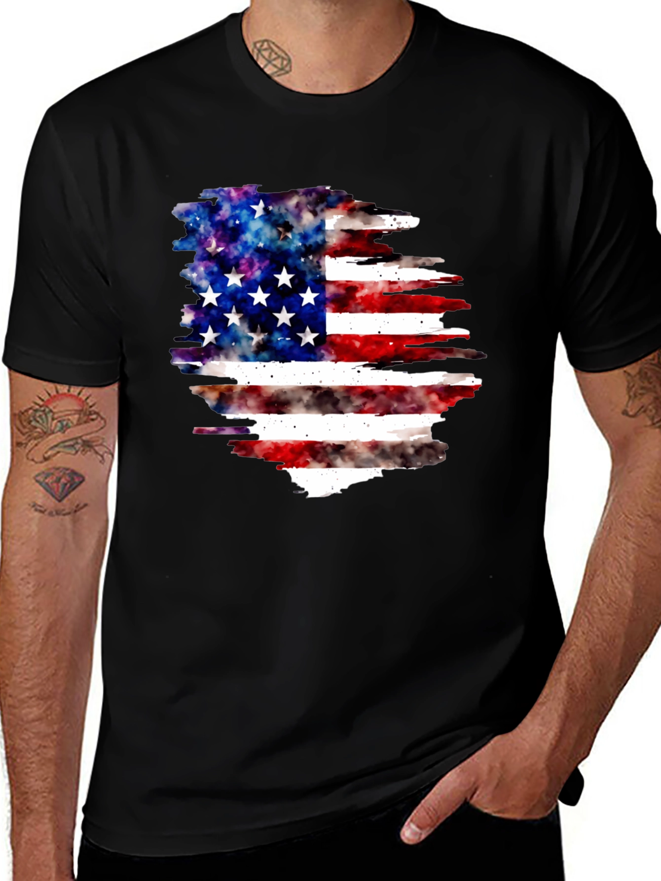 American Flag Galaxy T-Shirt Patriotic USA Tee