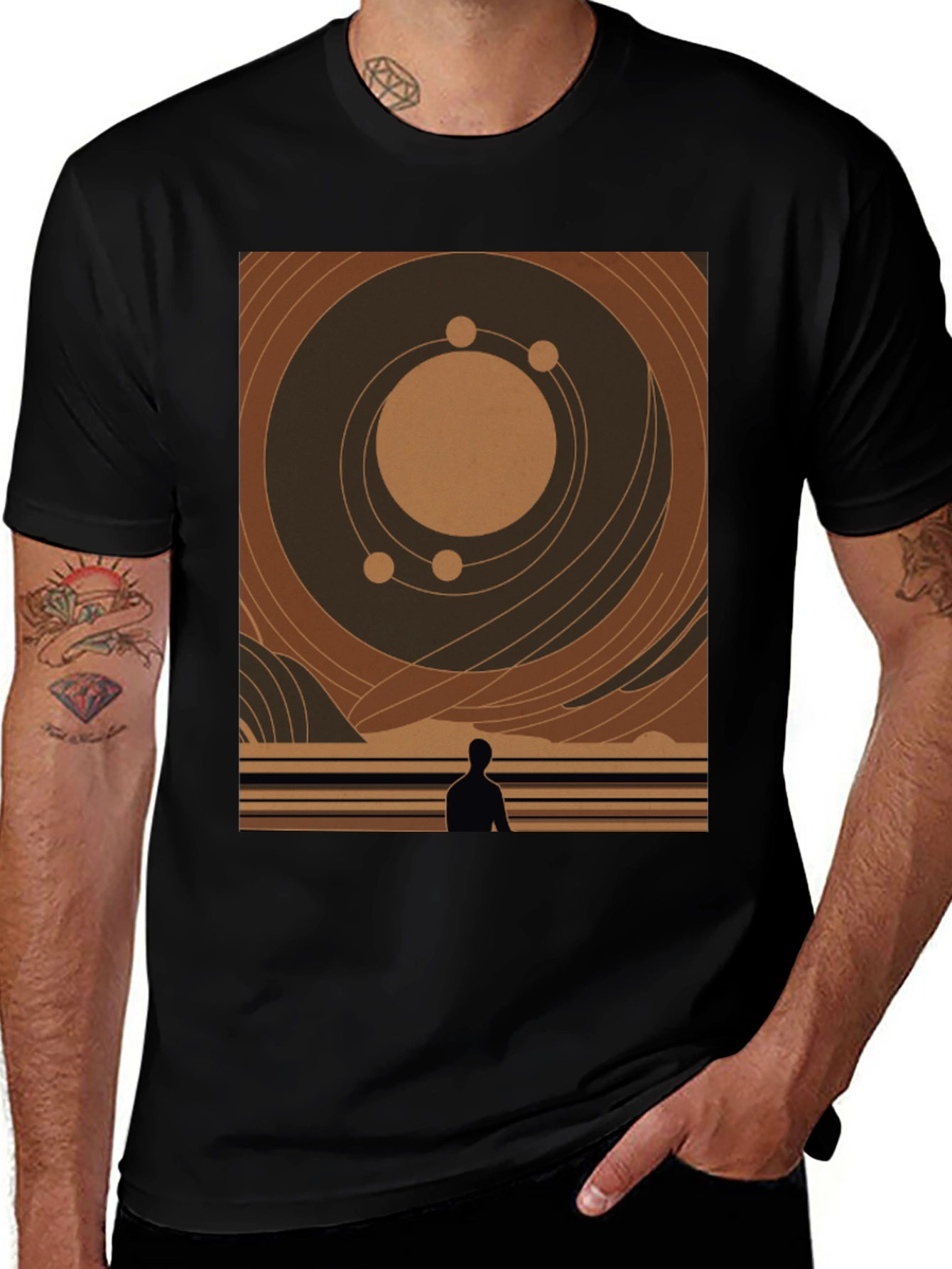 Variant 9 of Graphic Print T-Shirt - Cosmic Meditation Design
