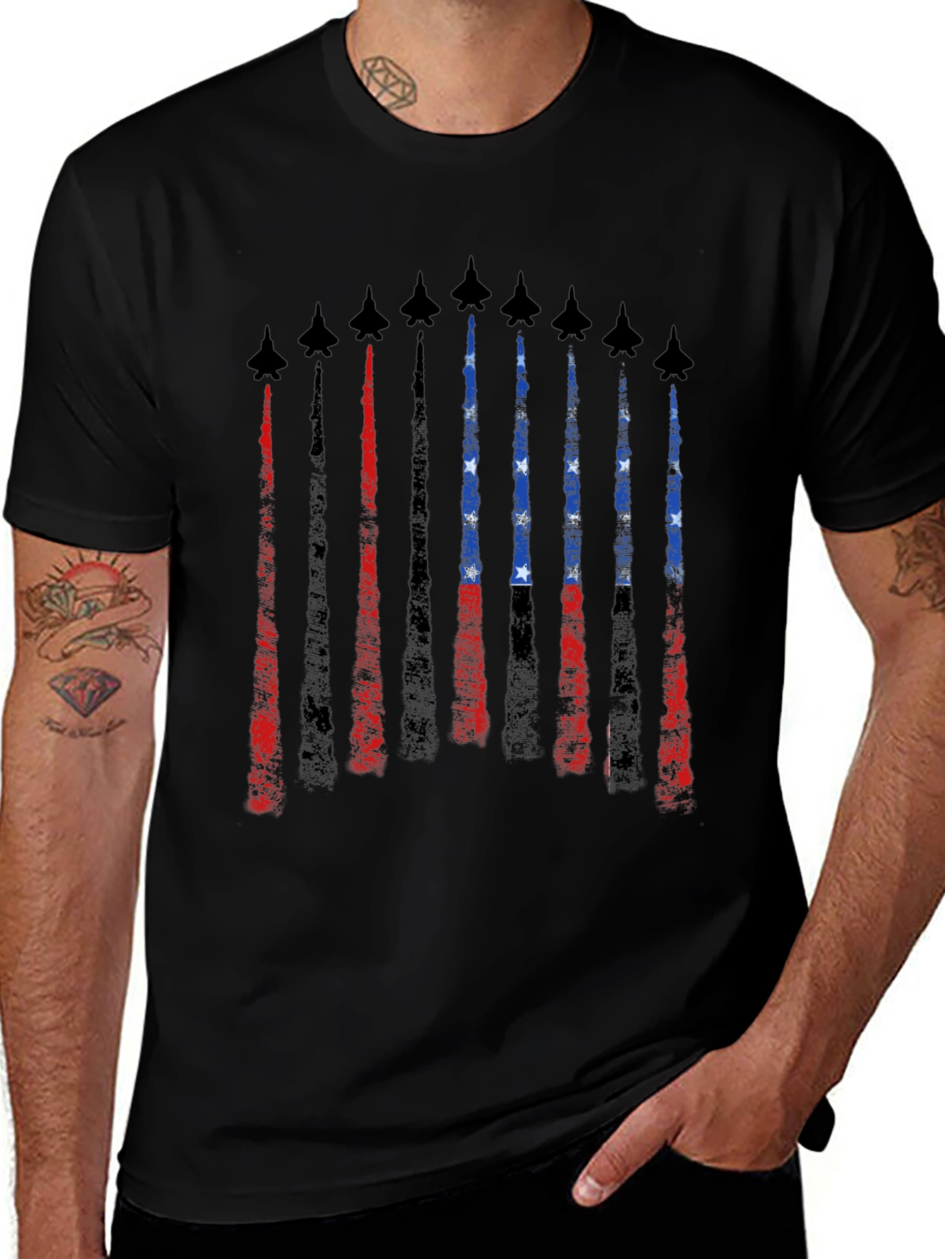 Variant 23 of American Flag Fighter Jet T-Shirt