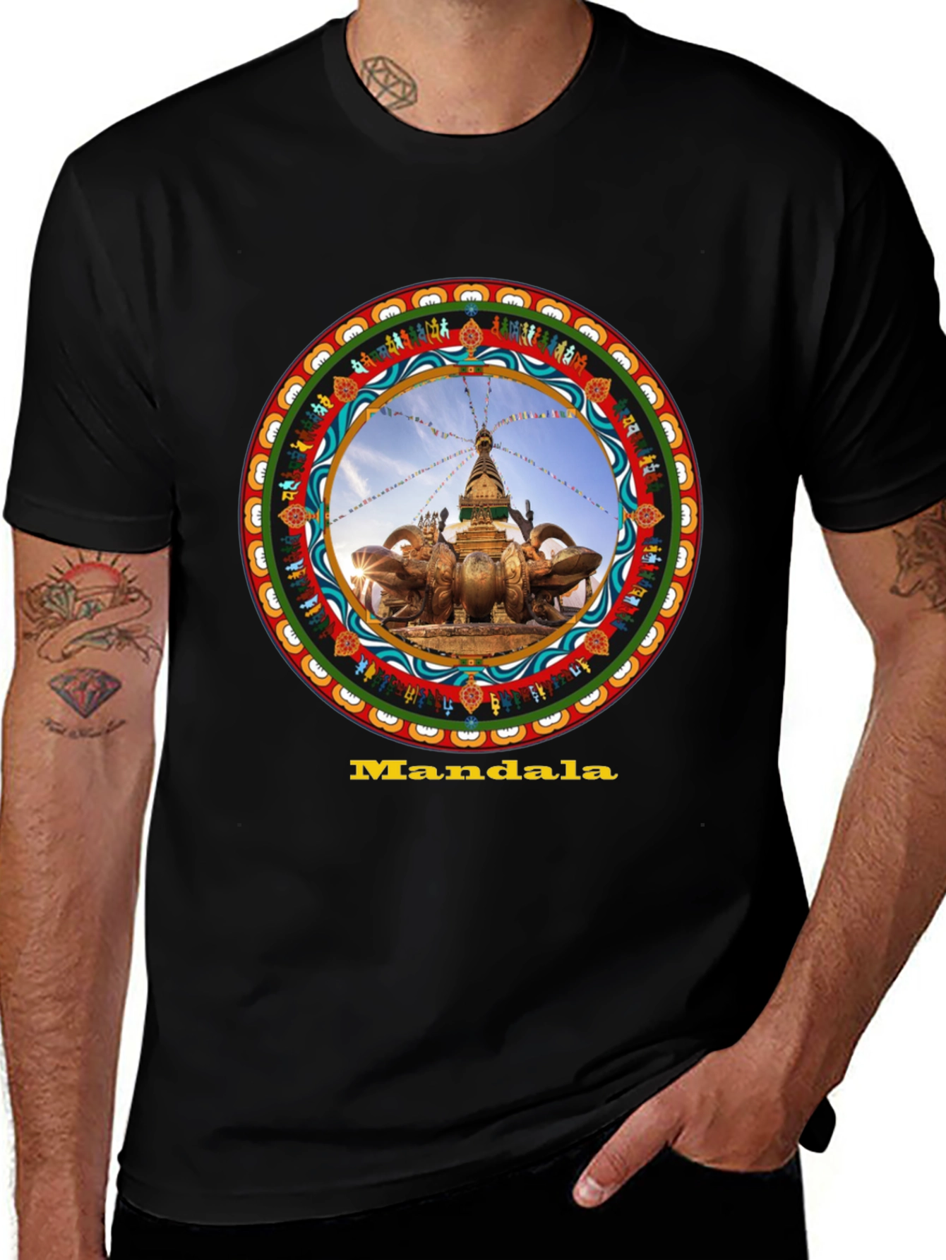 Variant 25 of Mandala Stupa Graphic T-Shirt