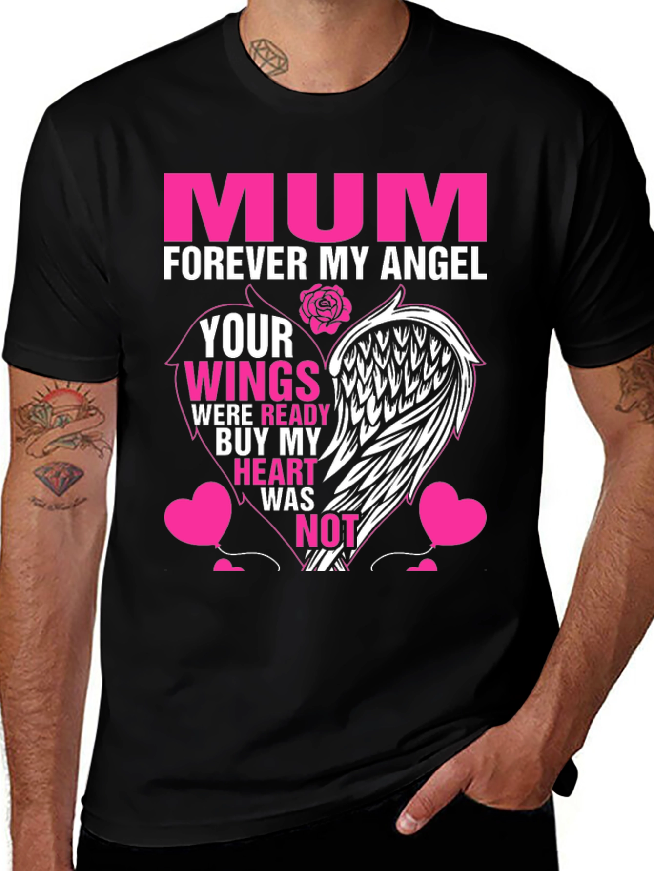 Variant 25 of Mum Forever My Angel T-Shirt - Memorial Graphic Tee