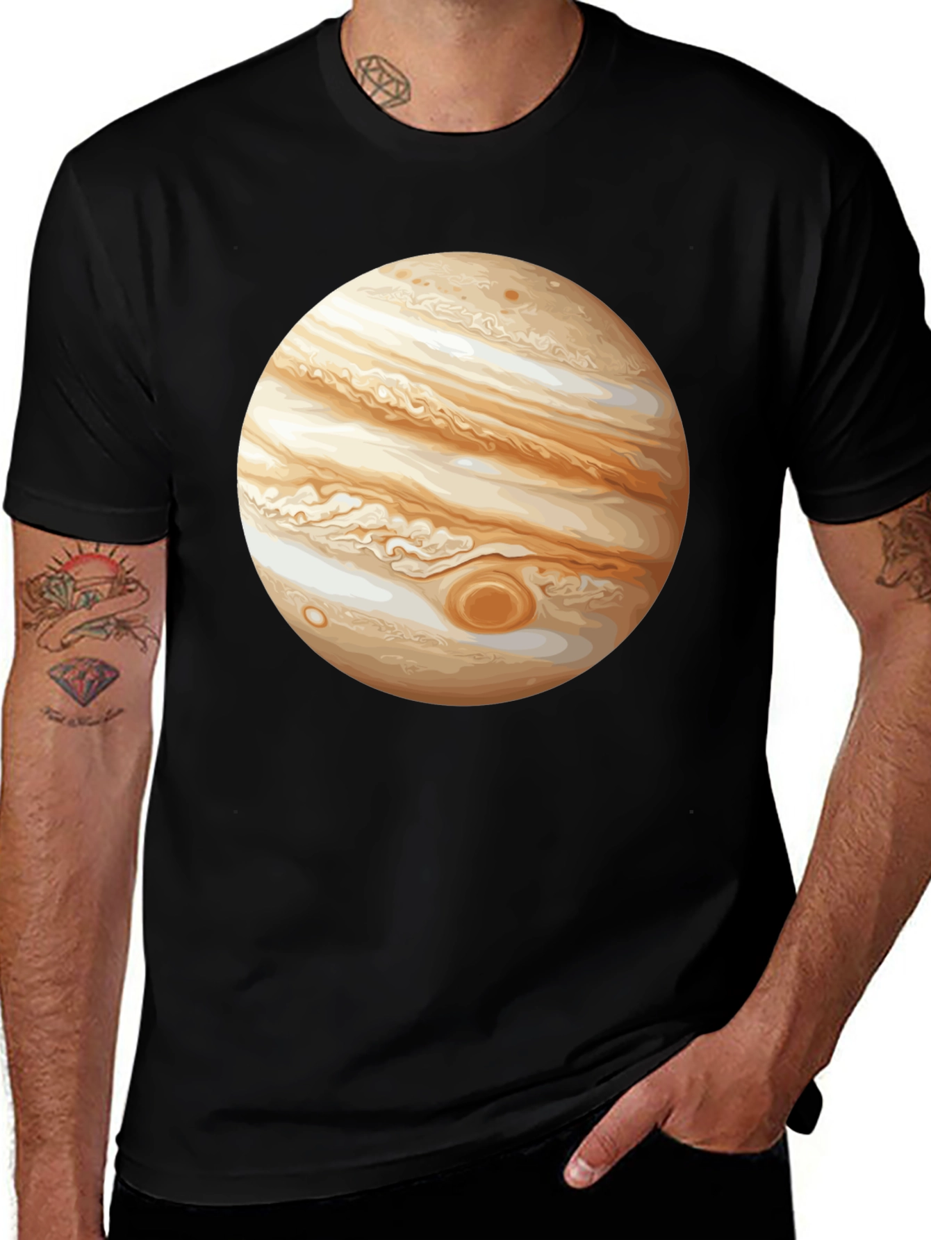 Jupiter Graphic T-Shirt - Black Short Sleeve Tee