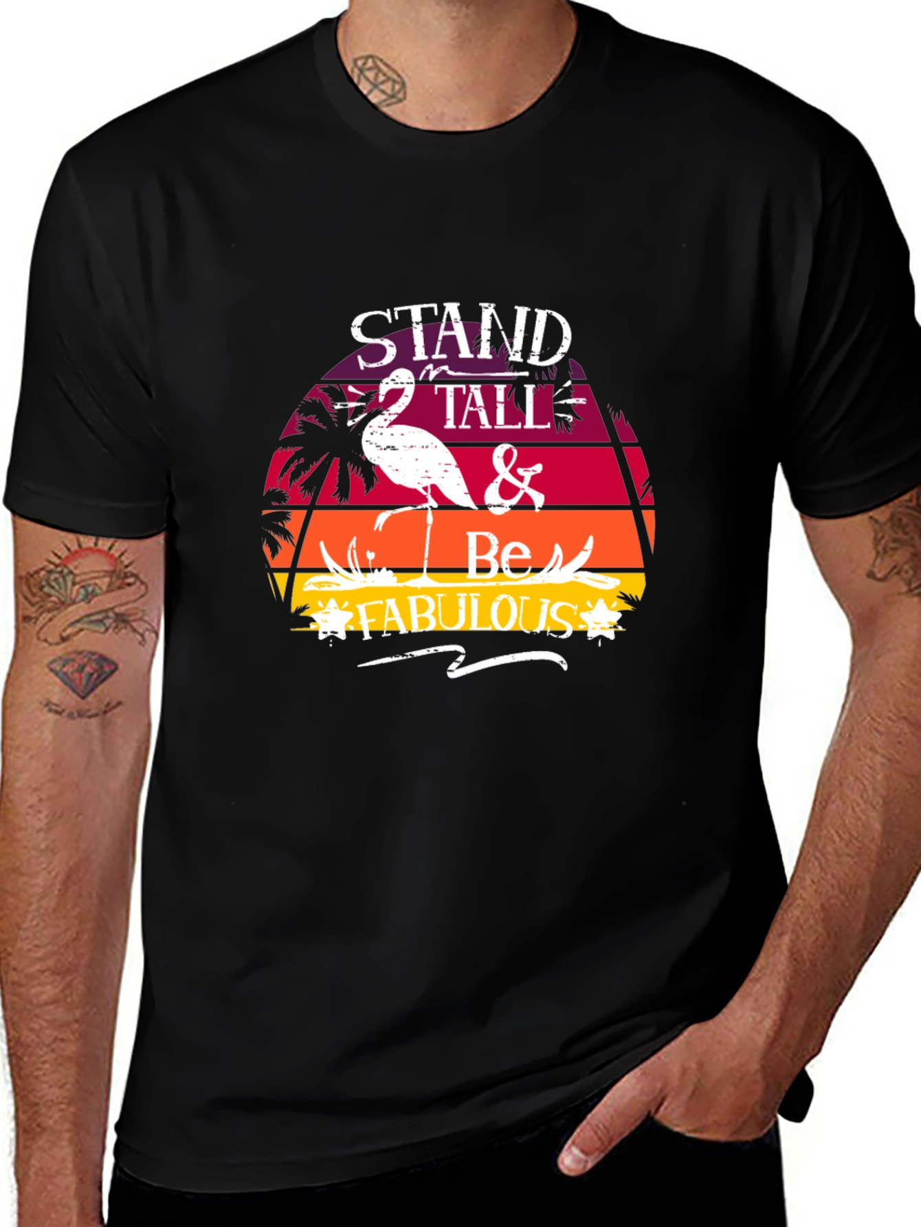 Stand Tall Fabulous Flamingo Graphic Tee