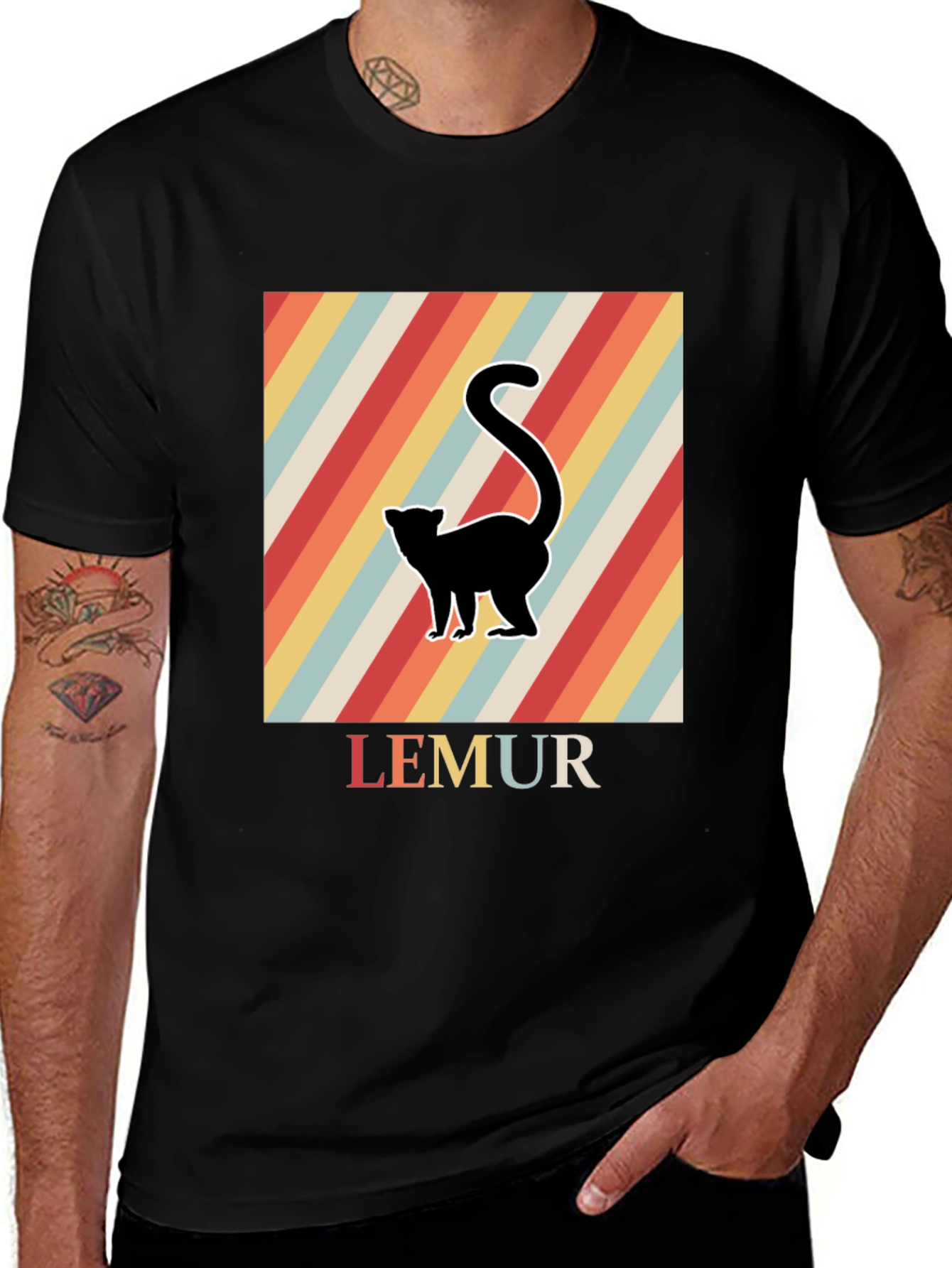 Variant 3 of Retro Lemur Graphic Tee