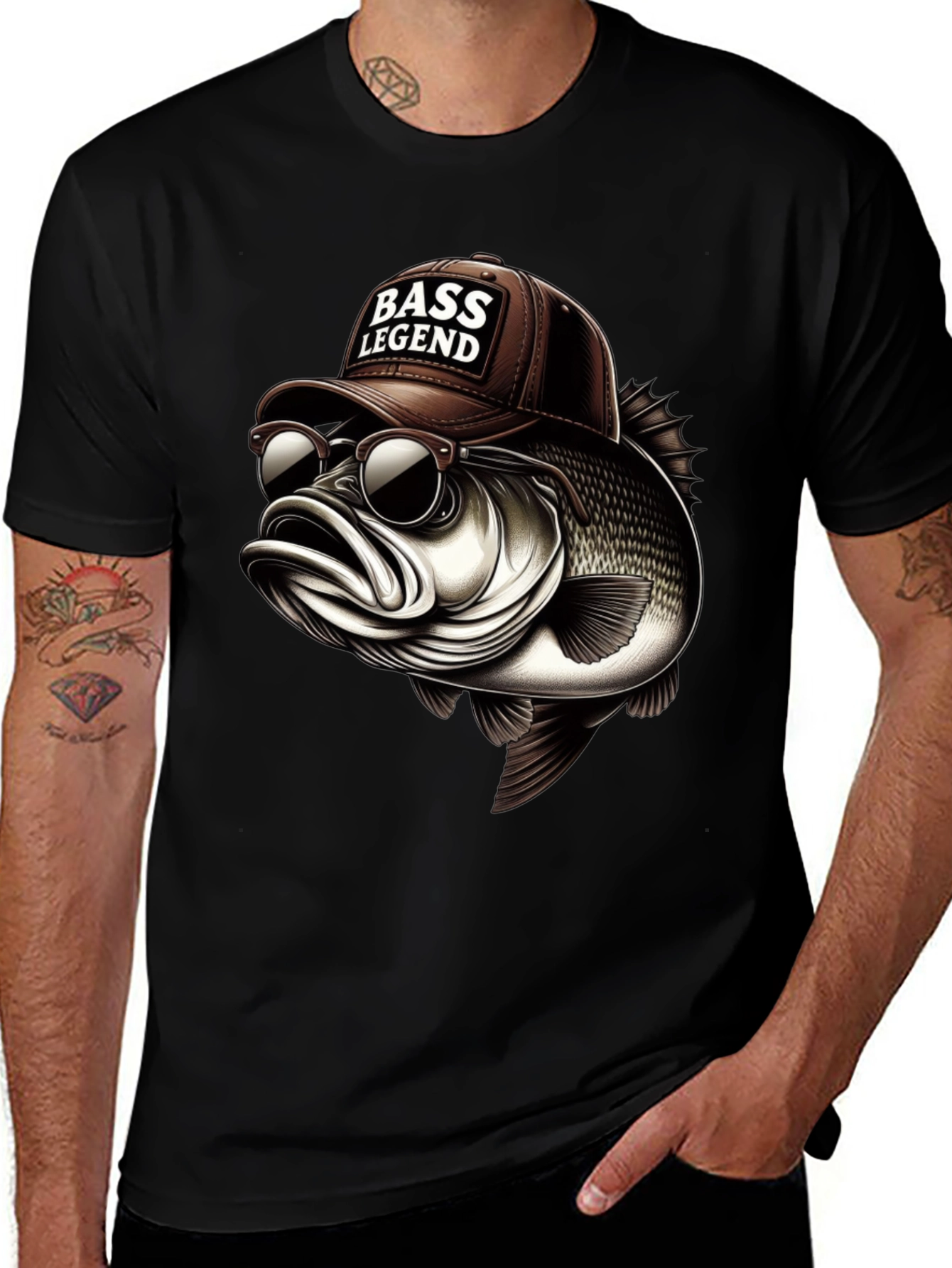 Variant 12 of Bass Legend Graphic Tee - Cool Fishing Shirt
