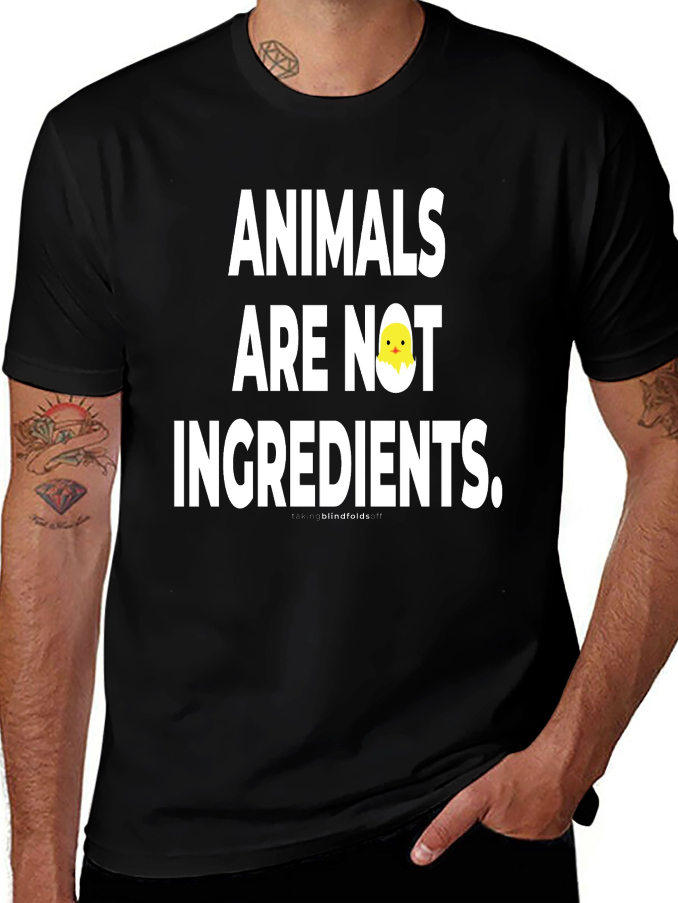 Variant 24 of Animals Are Not Ingredients T-Shirt Vegan