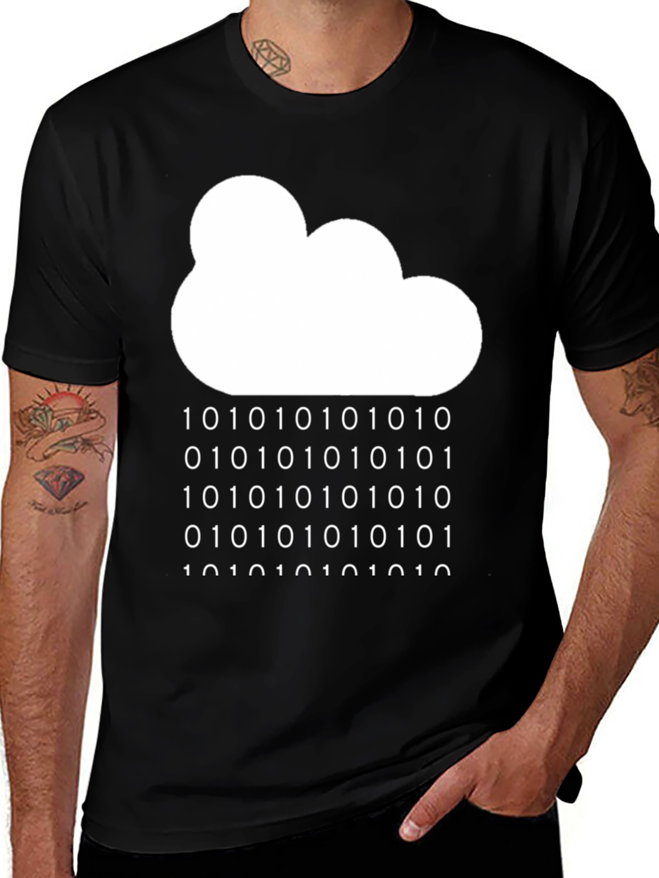 Binary Cloud T-Shirt - Tech Geek Style