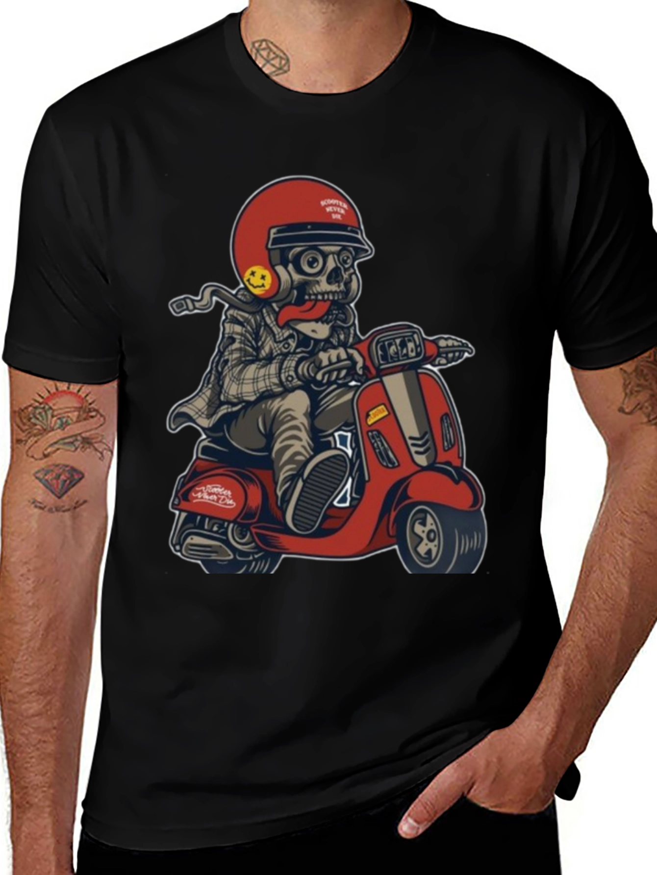 Black Skull Rider Graphic Tee - Cool & Unique Design main image